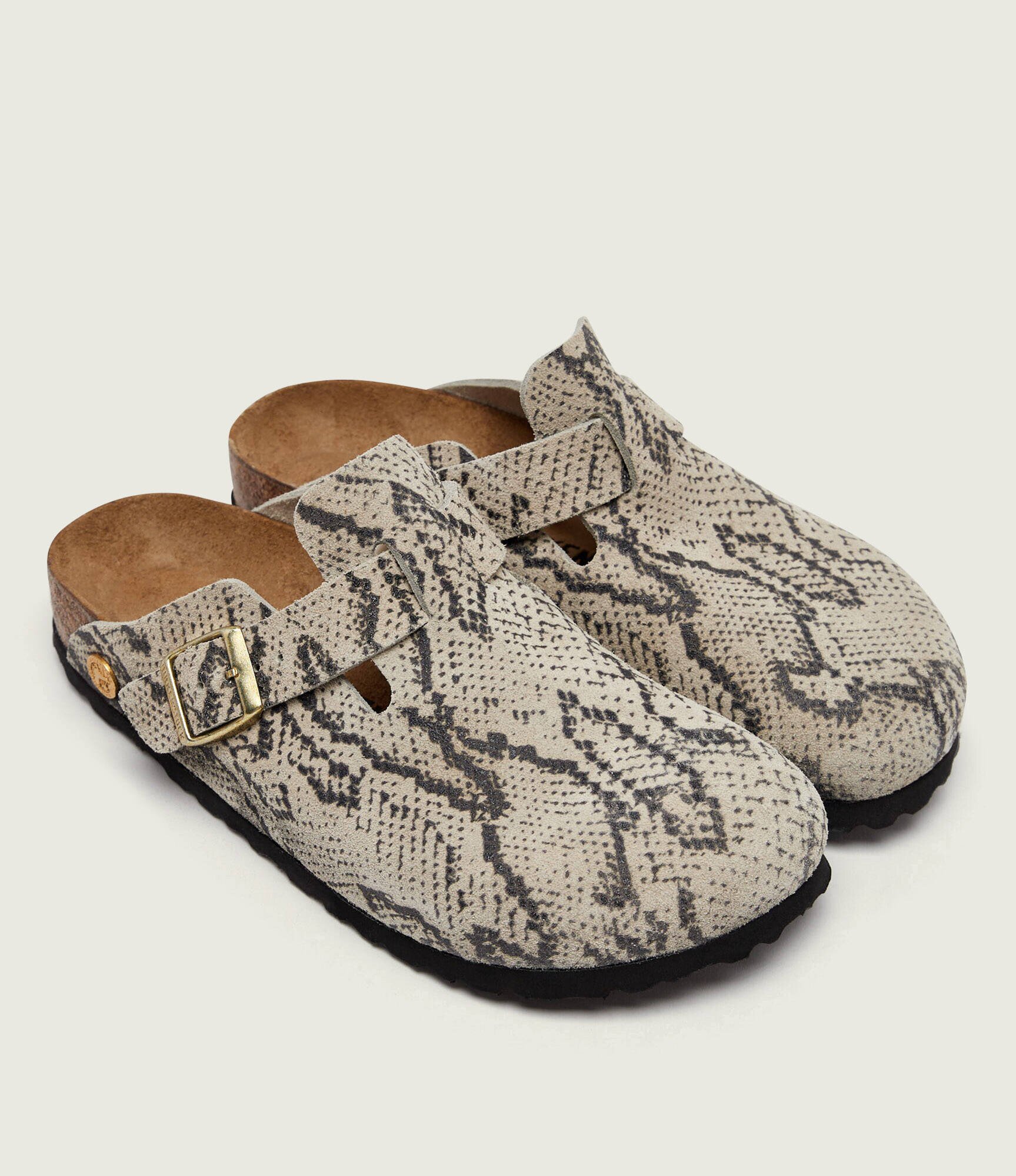 Birkenstock Mules (încălțăminte) Boston Rivet Logo | piele întoarsă | narrow fit