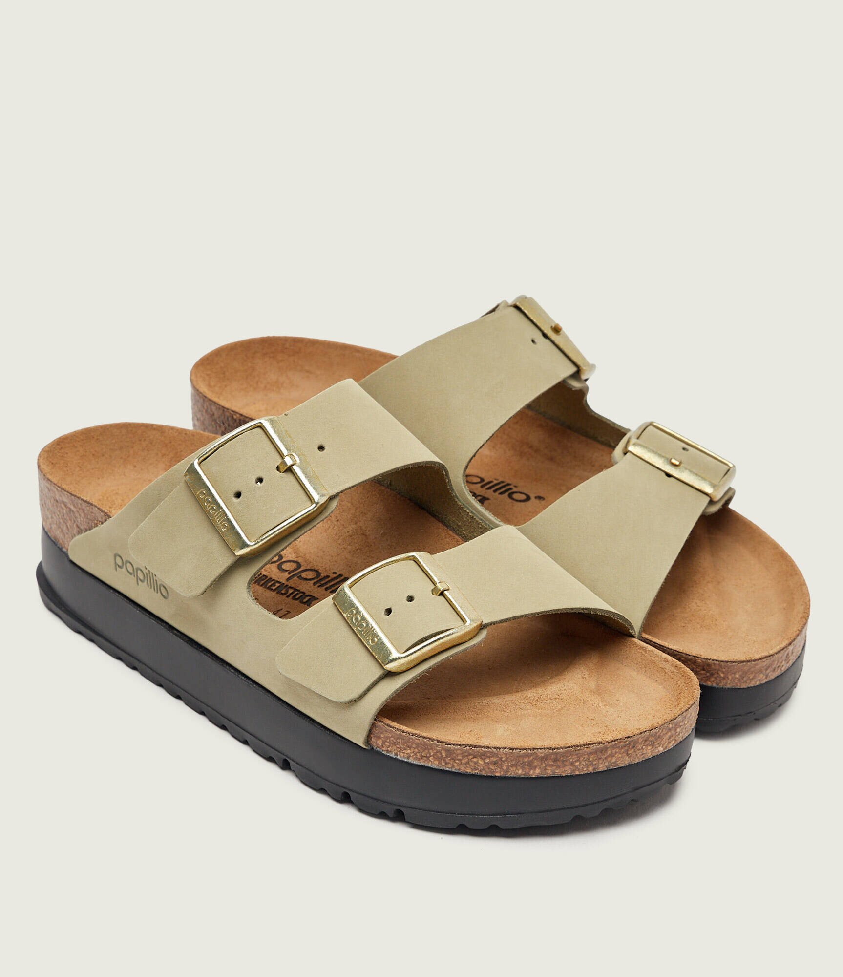 Birkenstock Șlapi Arizona Flex Platform | x Papillio | piele întoarsă | narrow fit