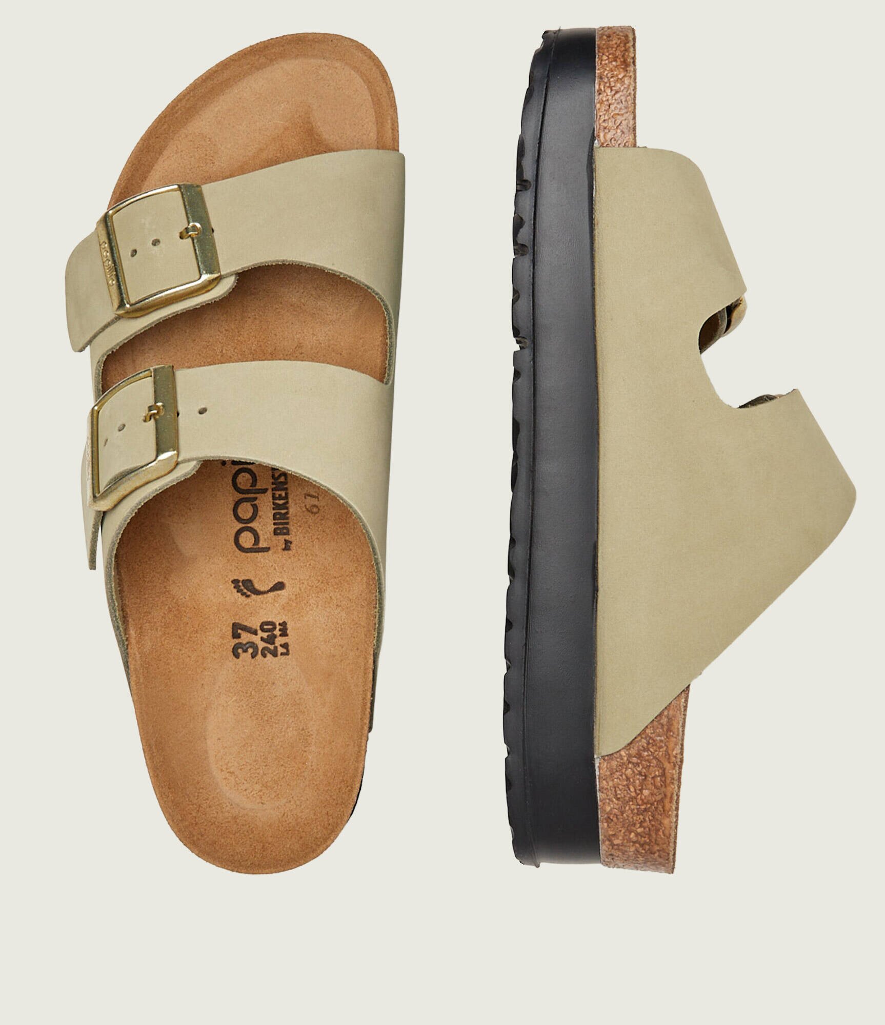 Birkenstock Șlapi Arizona Flex Platform | x Papillio | piele întoarsă | narrow fit