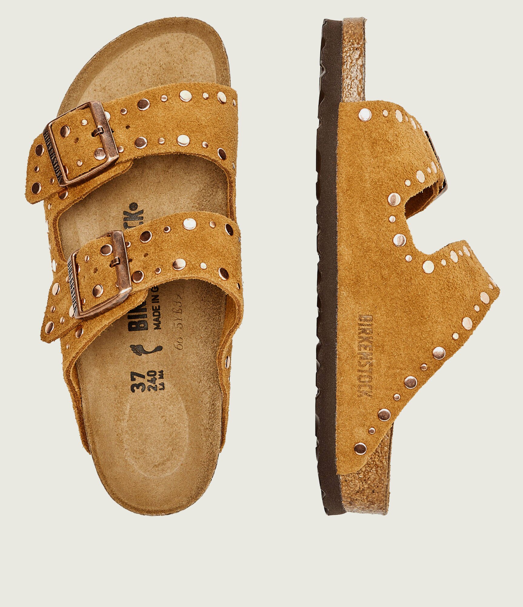 Birkenstock Șlapi Arizona Rivet LEVE | piele întoarsă | narrow fit