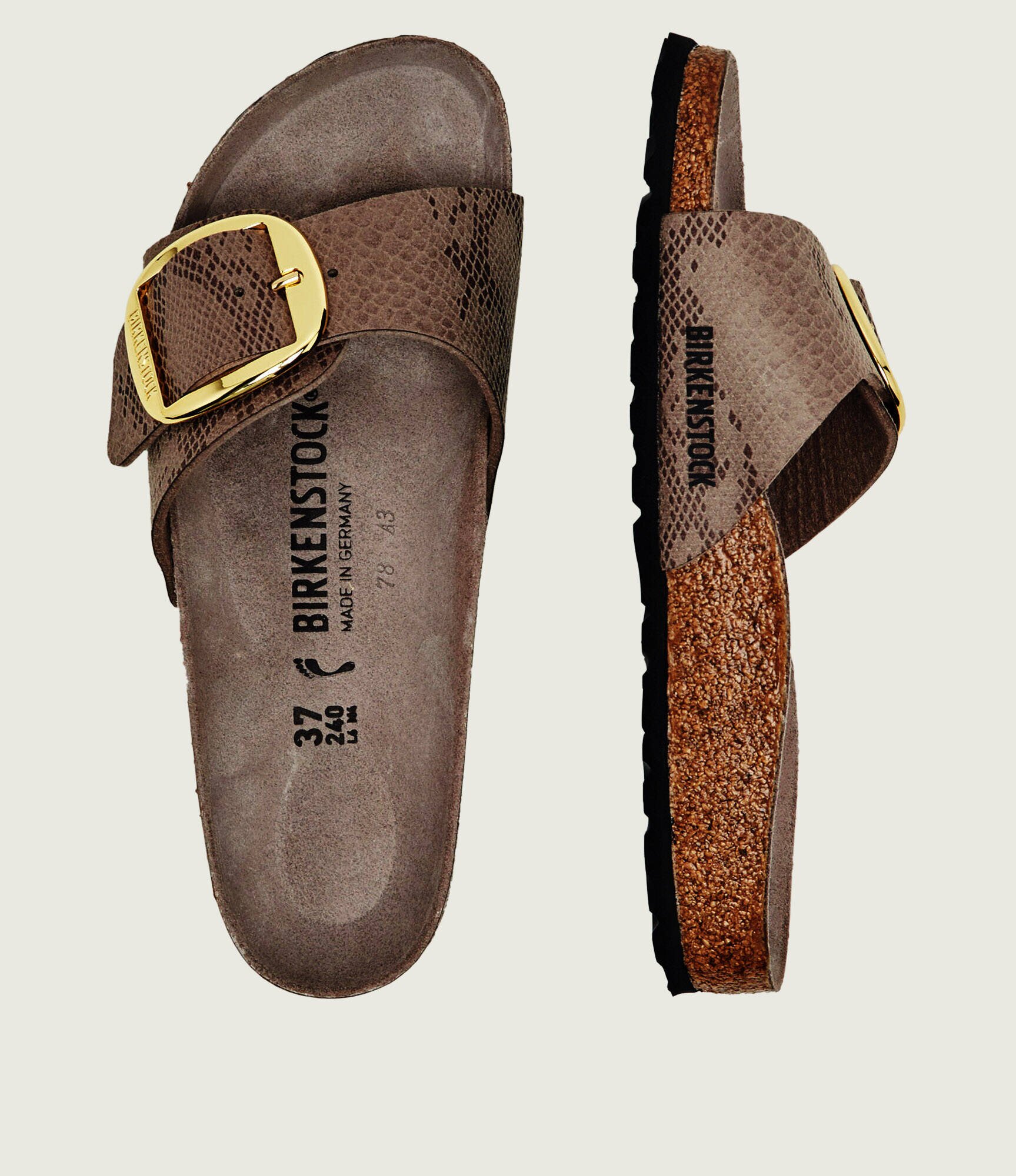 Birkenstock Șlapi Madrid Big Buckle cu adaos de piele | narrow fit