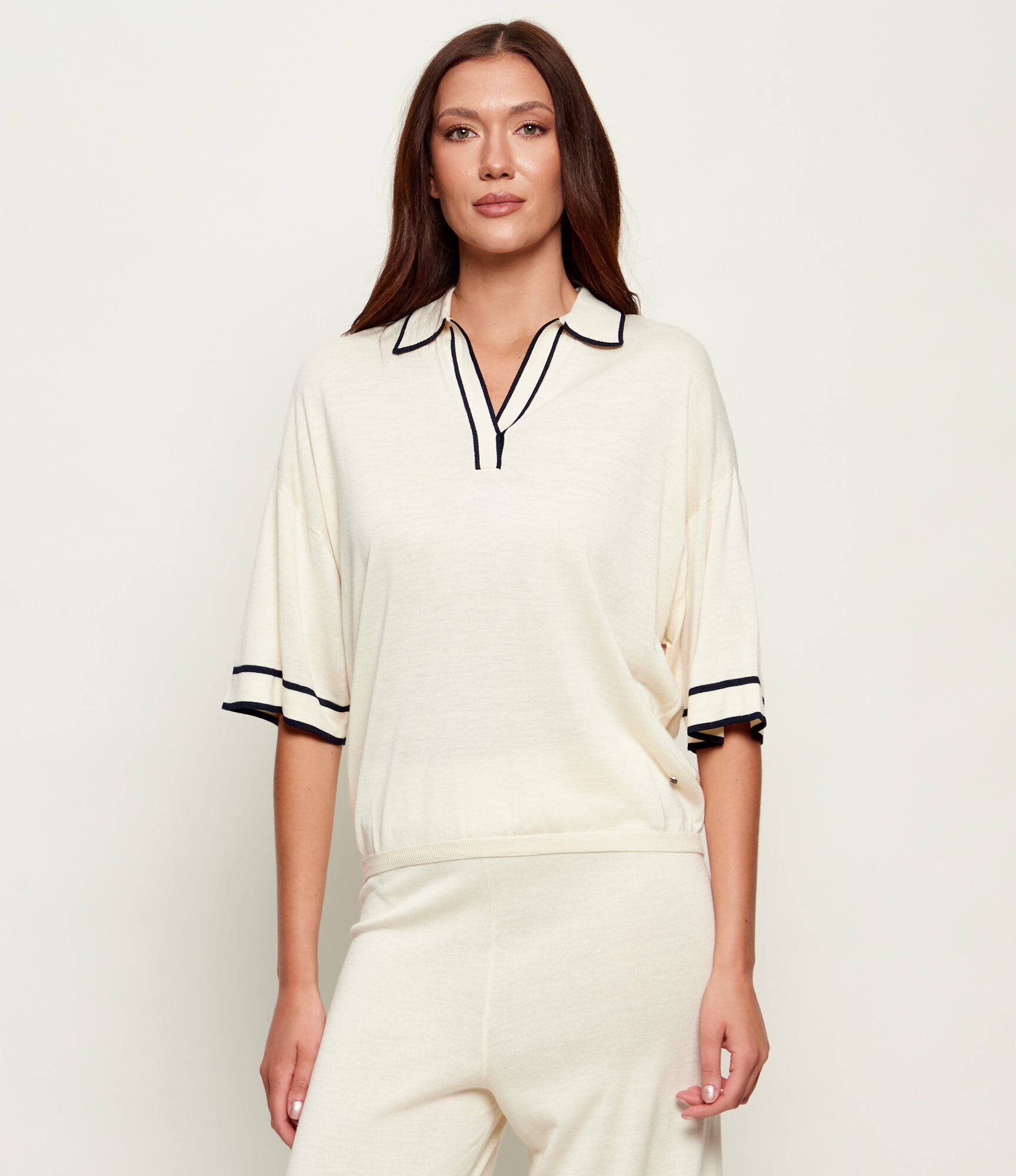 Bogner De mătase polo PARIS | Oversize fit