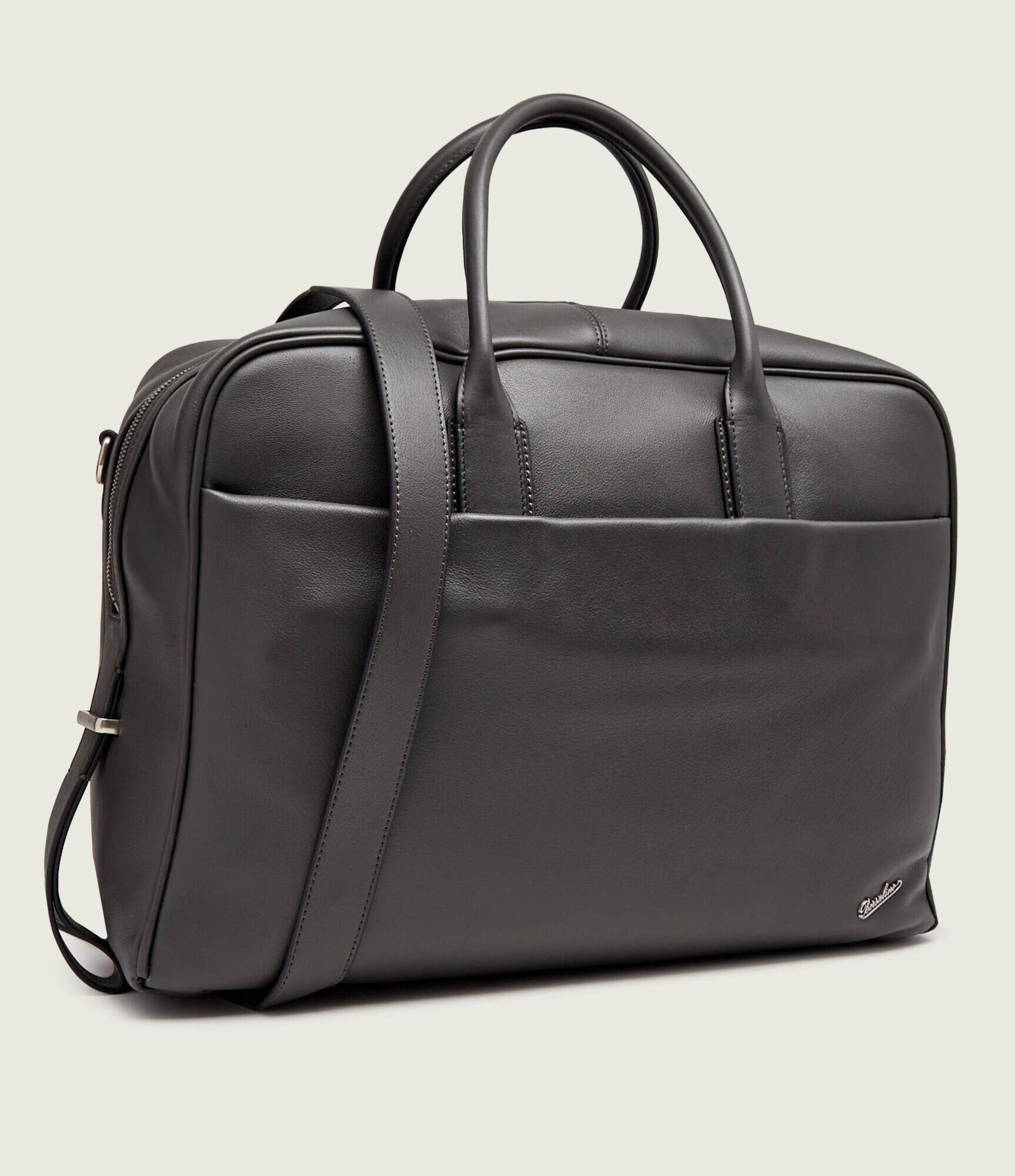 BORSALINO De piele geantă pentru laptop 17"