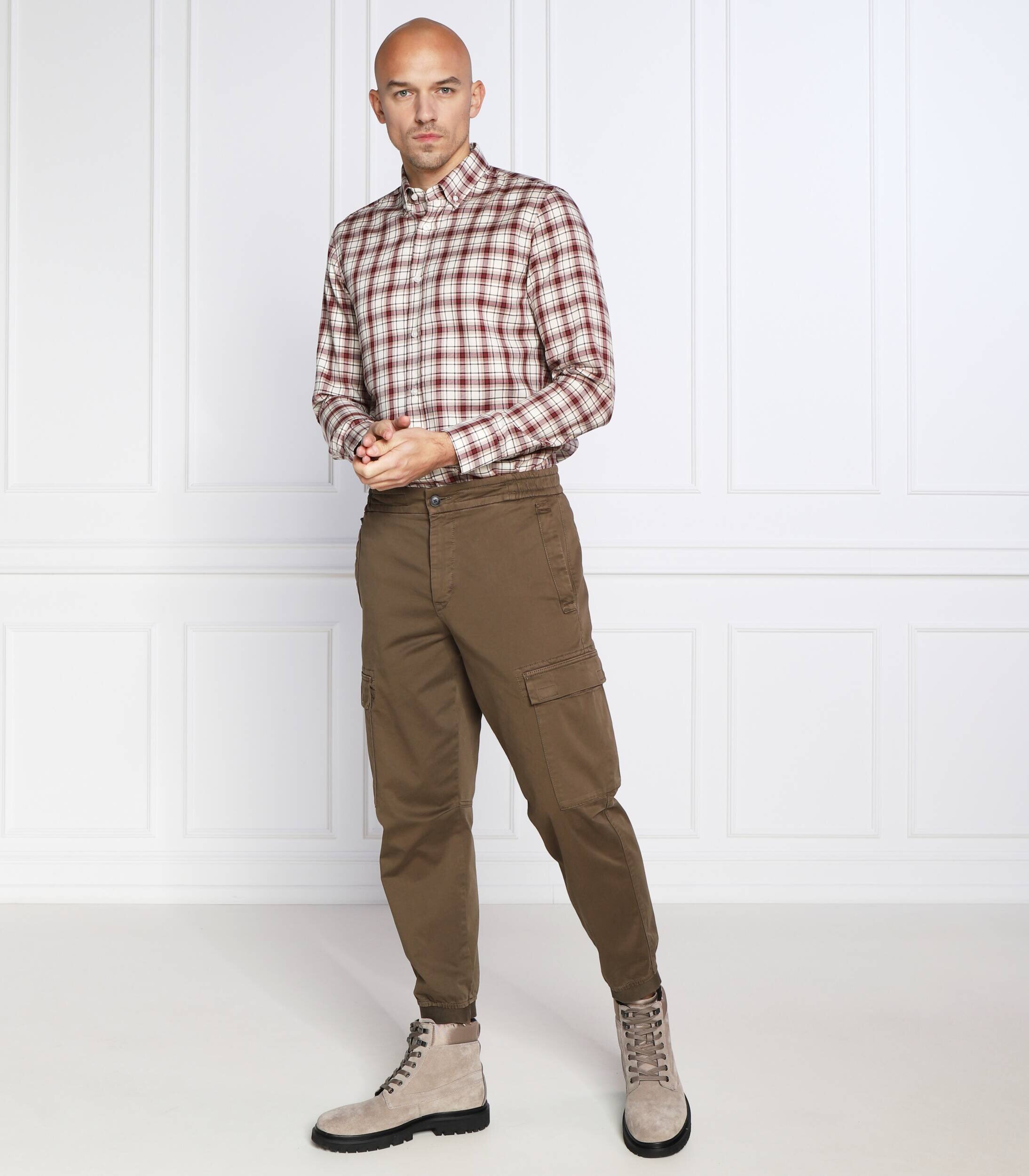 BOSS Black Cămașă C-HAL-BD-223 | Casual fit cu adaos de lână