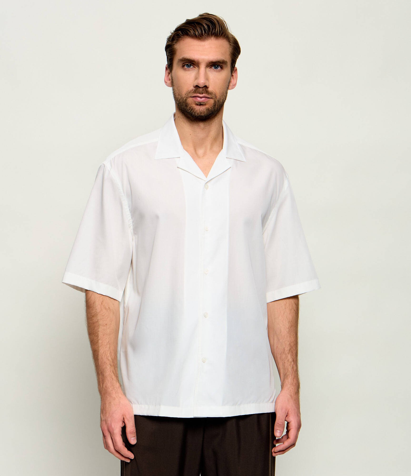 BOSS Black Cămașă H-CESAR-CAMP-SH_DB| BOSS X BECKHAM | Relaxed fit cu adaos de mătase