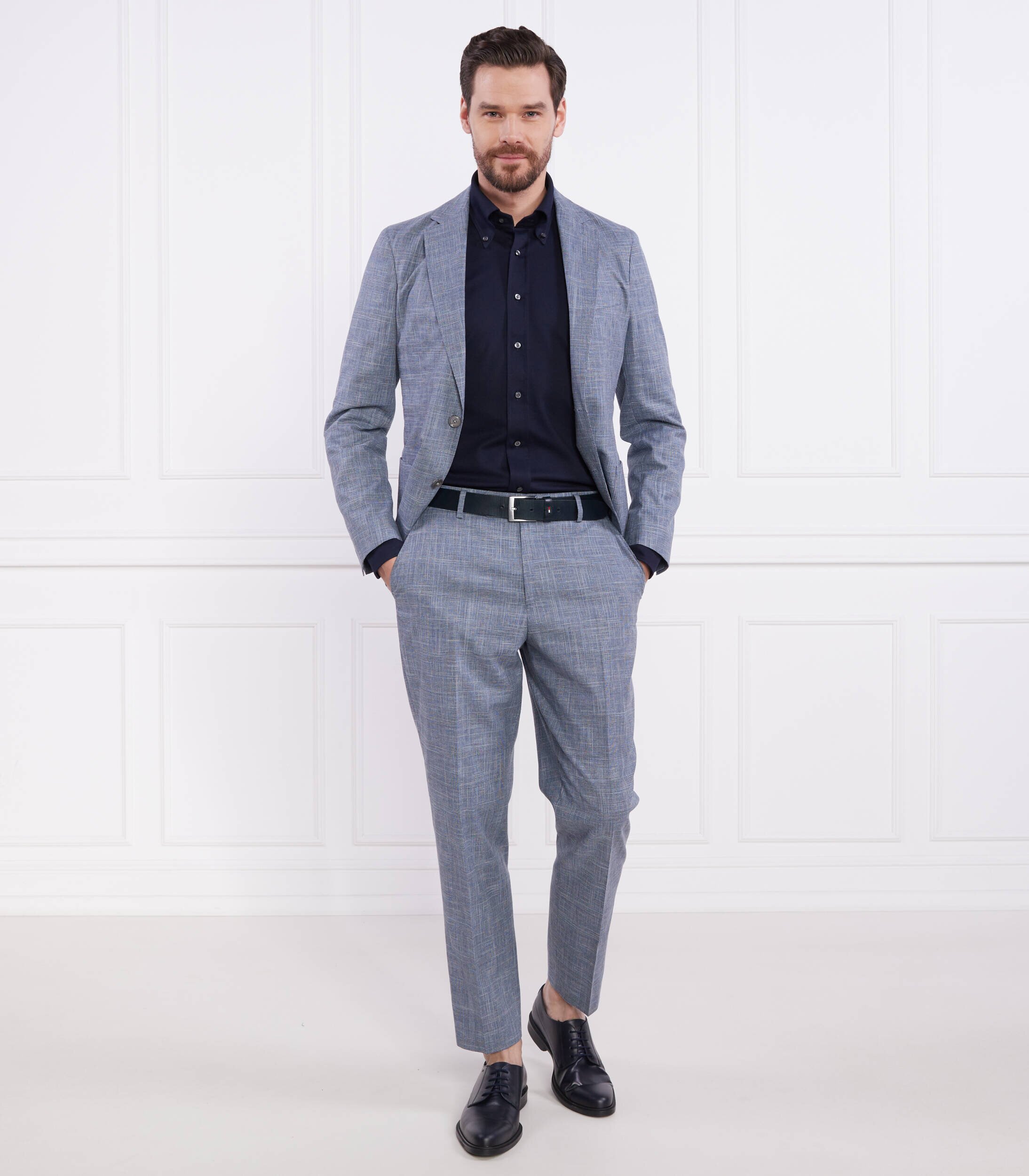 BOSS Black Costum C-Hanry-2Pcs-232 | Slim Fit cu adaos de lână