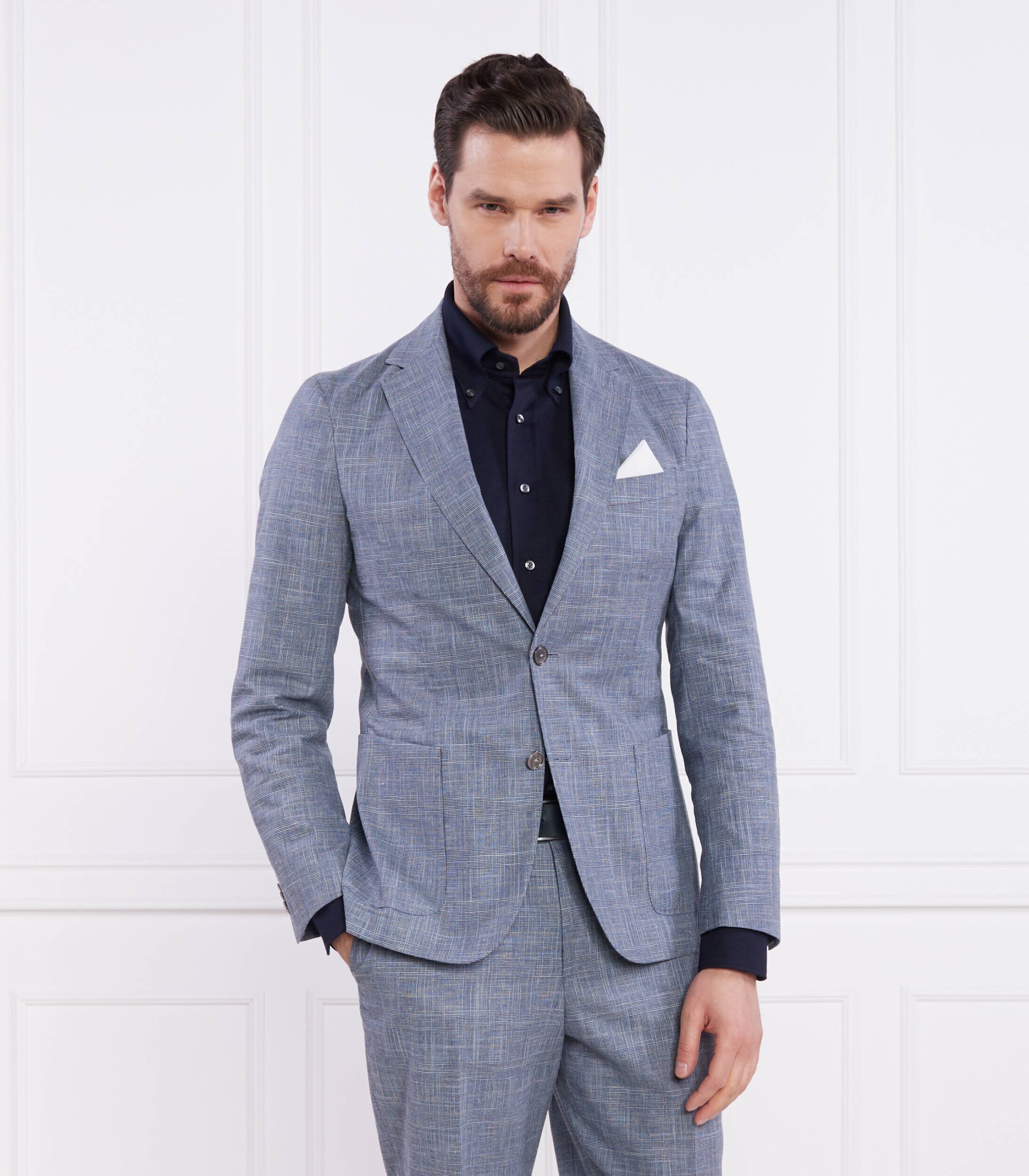 BOSS Black Costum C-Hanry-2Pcs-232 | Slim Fit cu adaos de lână