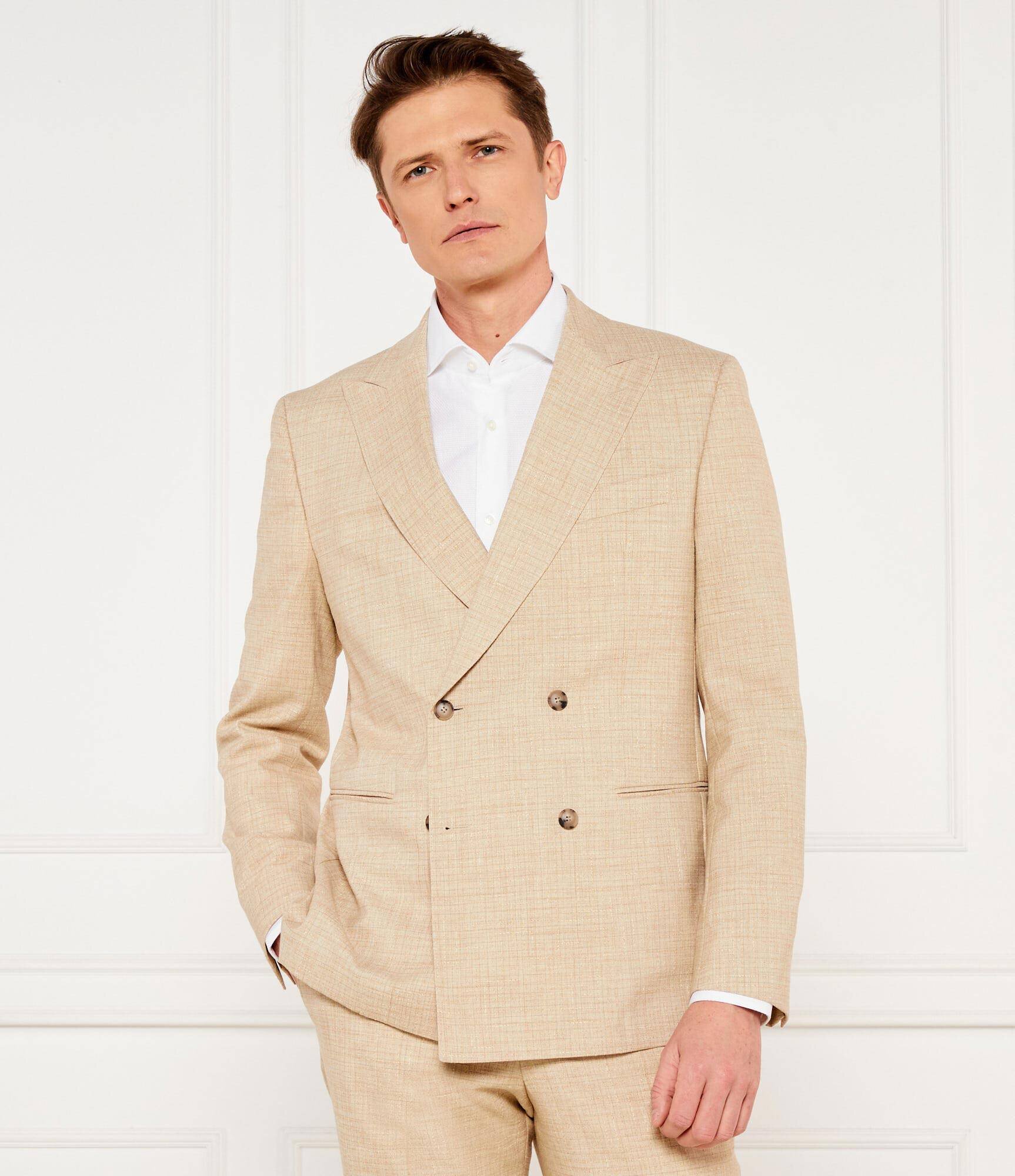 BOSS Black Costum C-Huge-2Pcs-DB-252 | Slim Fit cu adaos de lână