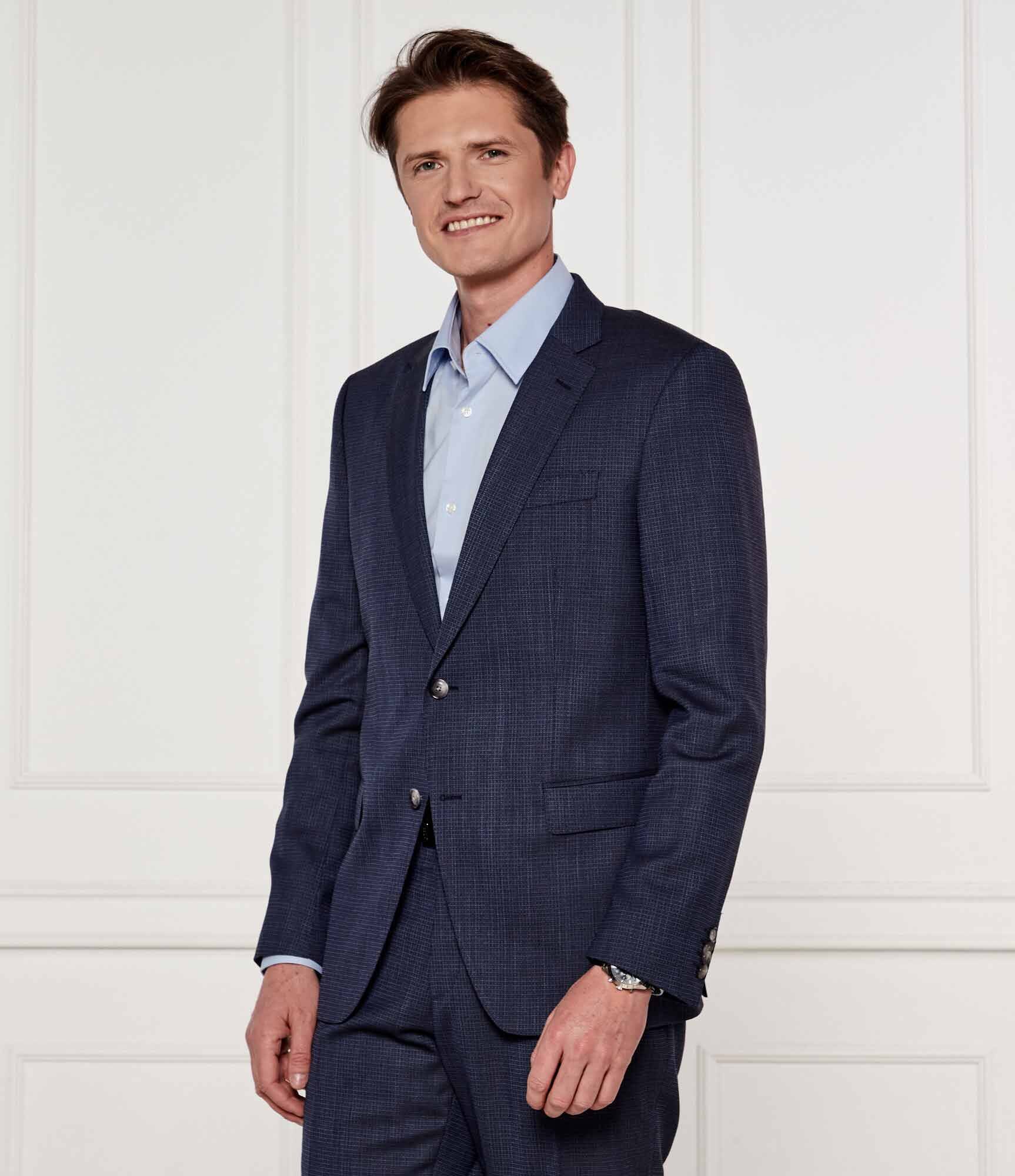 BOSS Black Costum H-Huge-2Pcs-224 | Slim Fit cu adaos de lână
