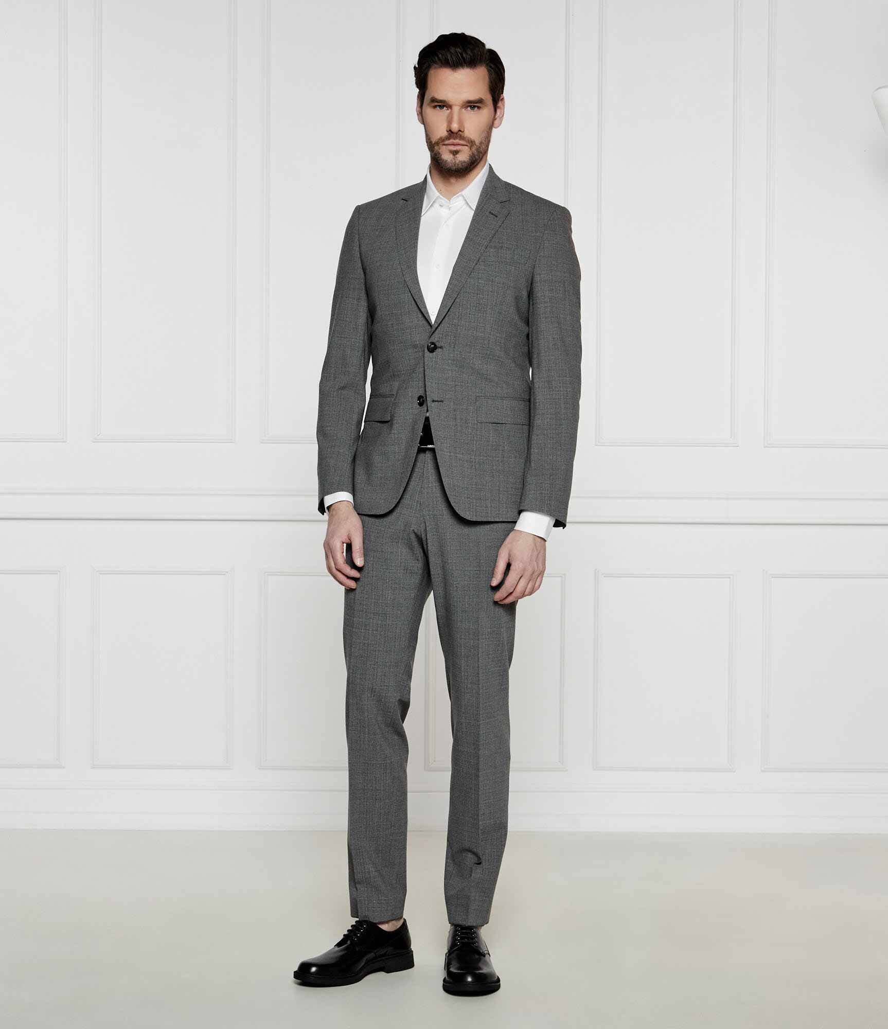 BOSS Black Costum H-Huge-2Pcs-224 | Slim Fit cu adaos de lână