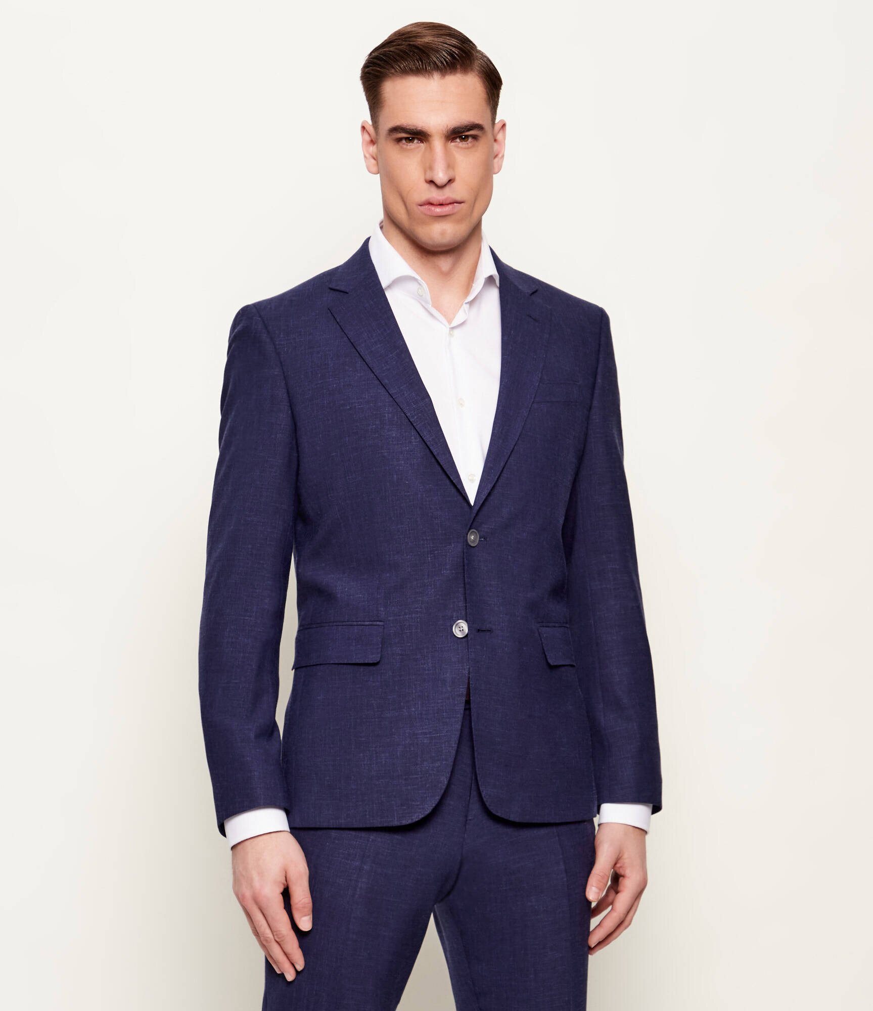 BOSS Black Costum H-Huge-2Pcs-253 | Slim Fit cu adaos de lână