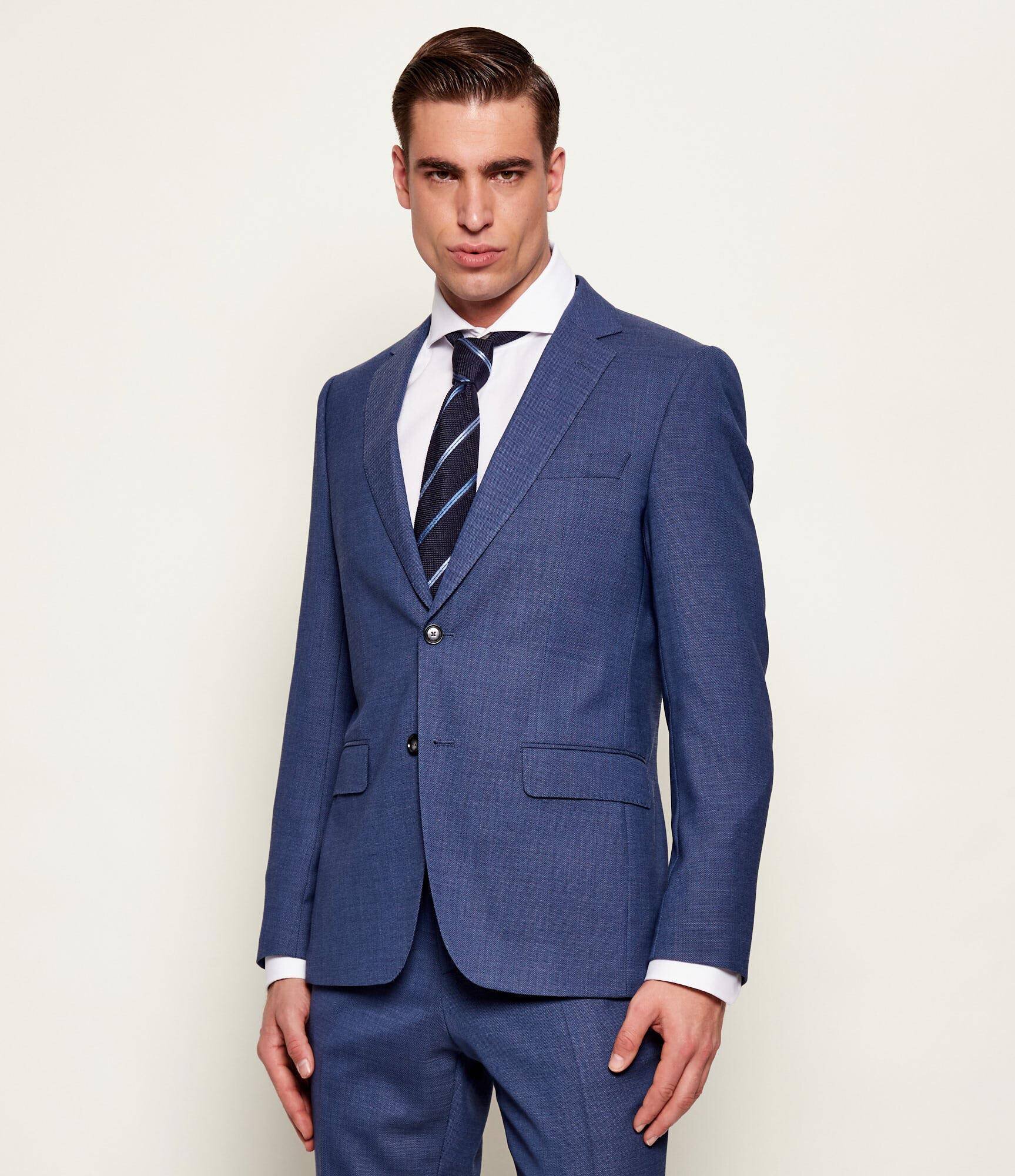 BOSS Black Costum H-Huge-2Pcs-253 | Slim Fit cu adaos de lână