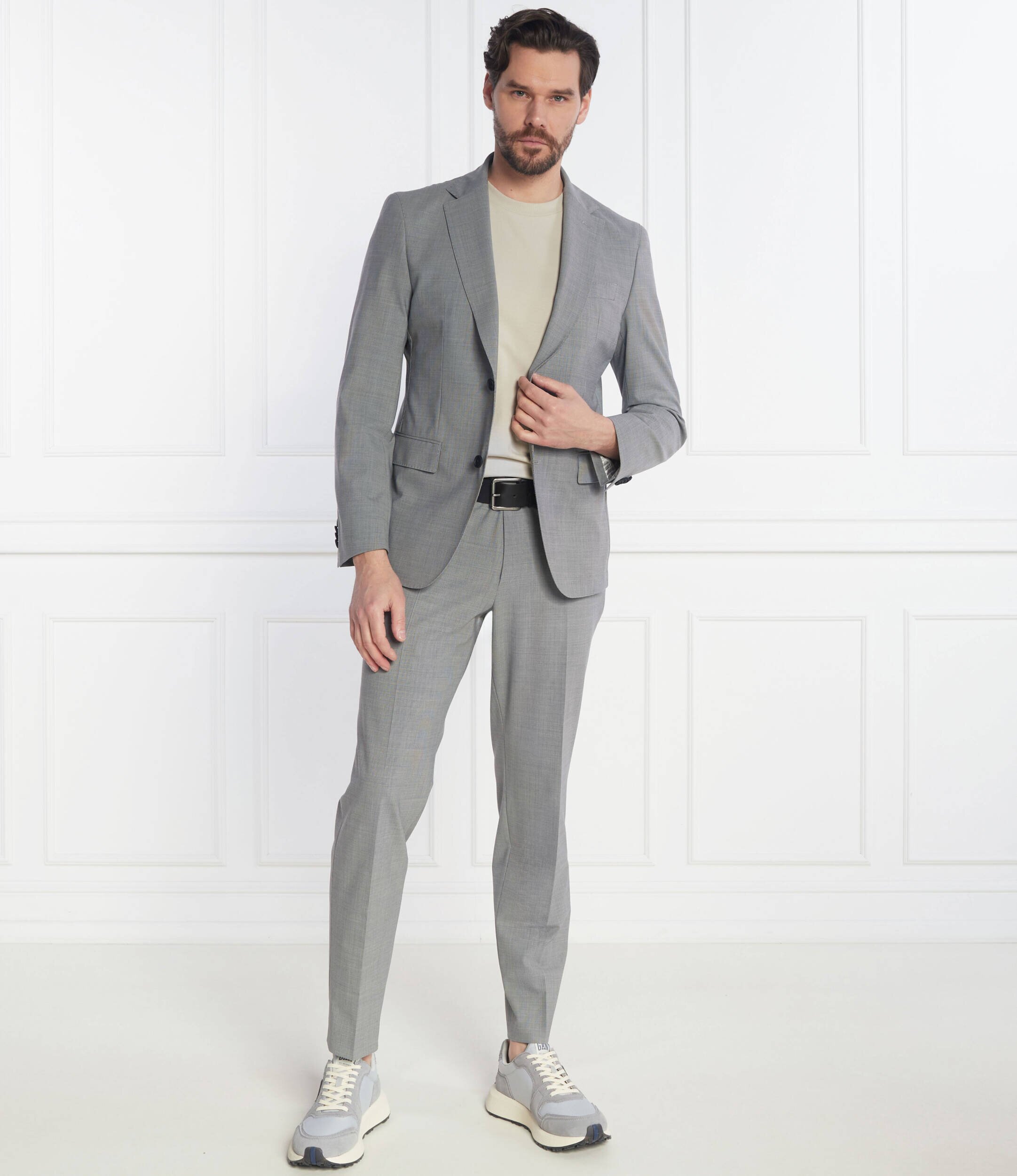 BOSS Black Costum P-Huge-2Pcs-242 | Slim Fit cu adaos de lână