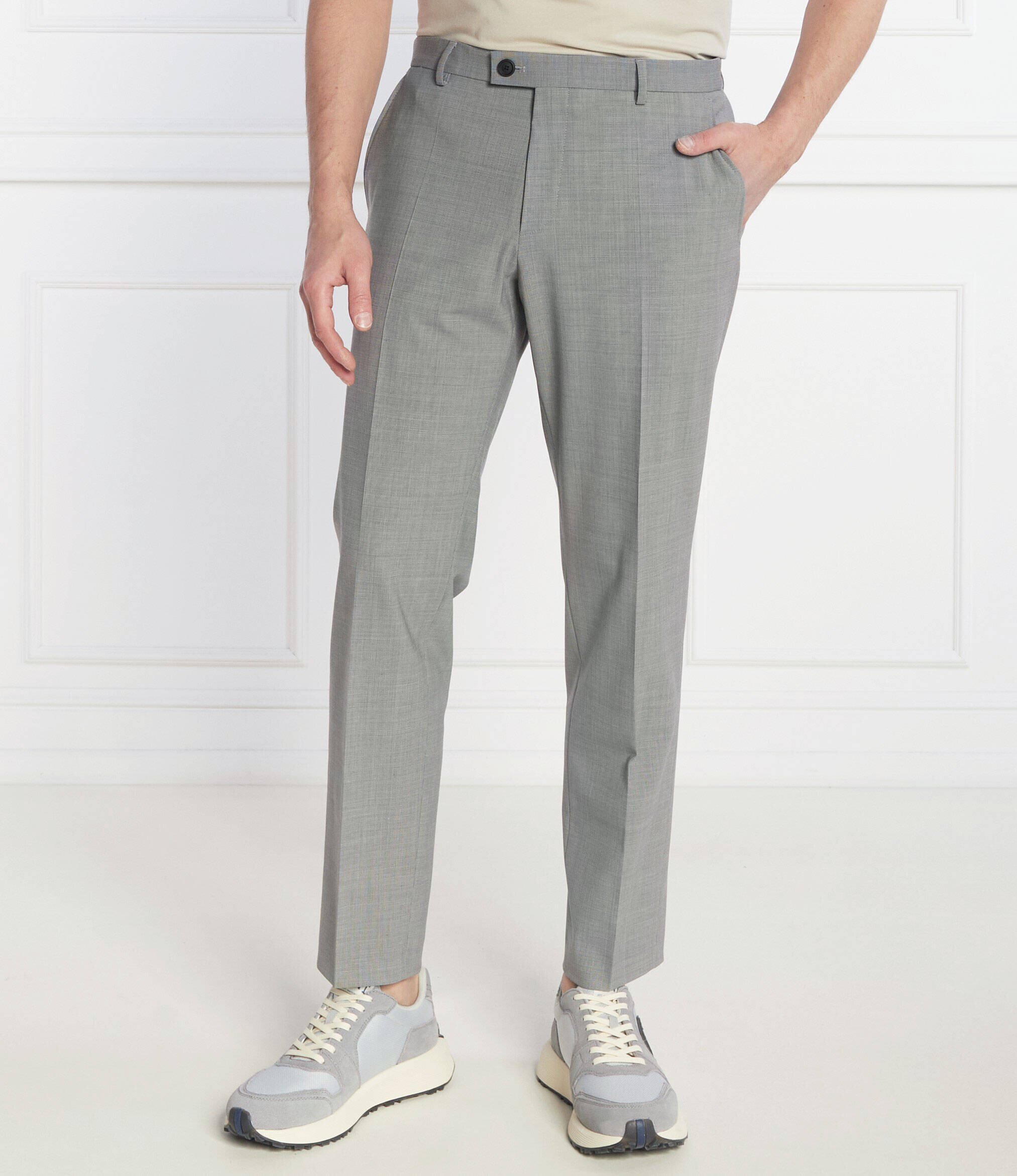 BOSS Black Costum P-Huge-2Pcs-242 | Slim Fit cu adaos de lână