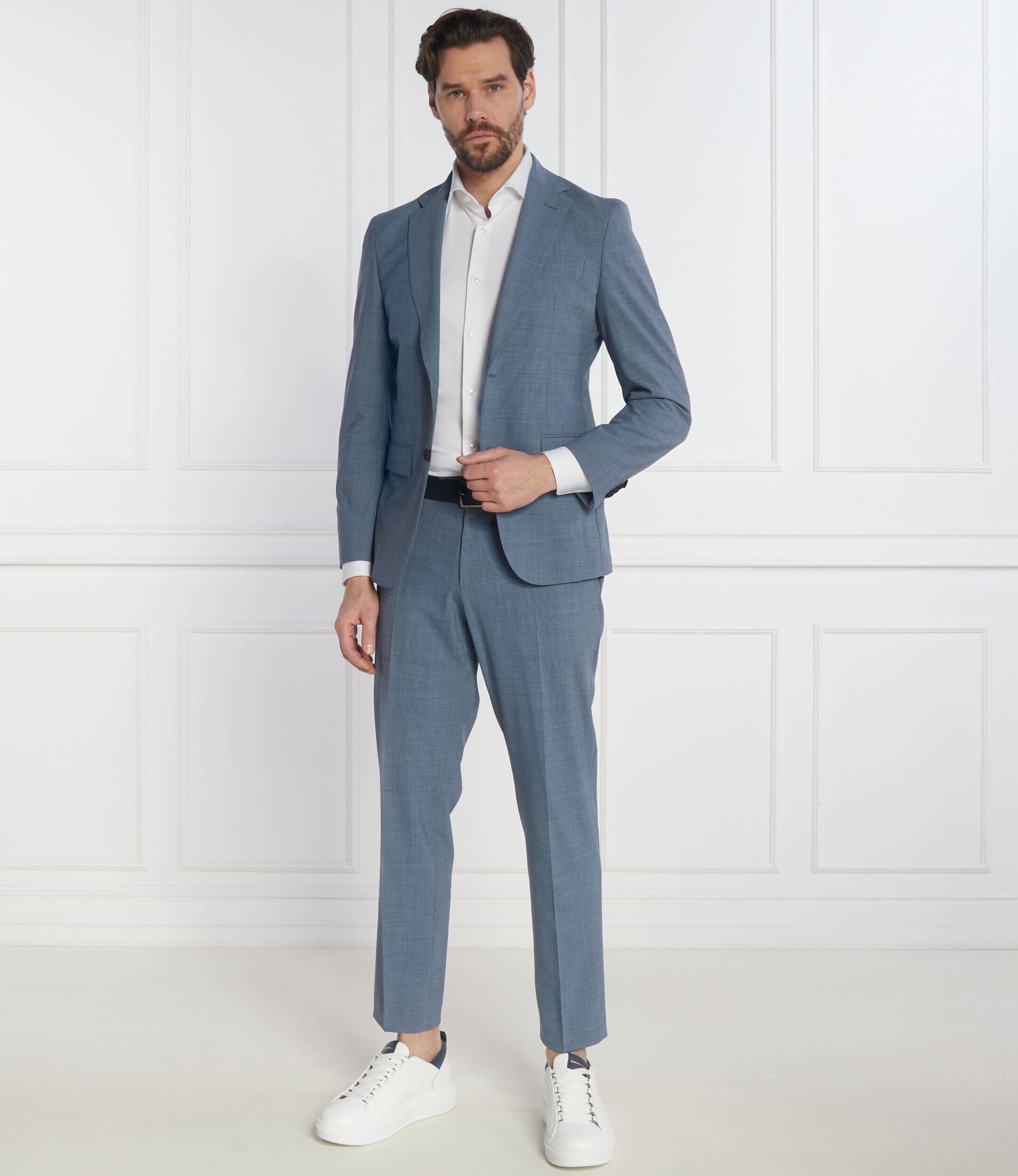 BOSS Black Costum P-Huge-2Pcs-242 | Slim Fit cu adaos de lână