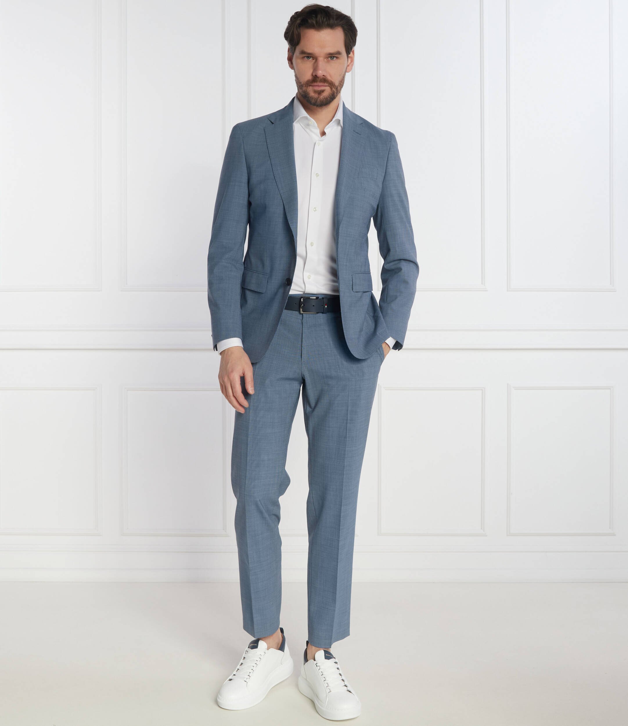 BOSS Black Costum P-Huge-2Pcs-242 | Slim Fit cu adaos de lână