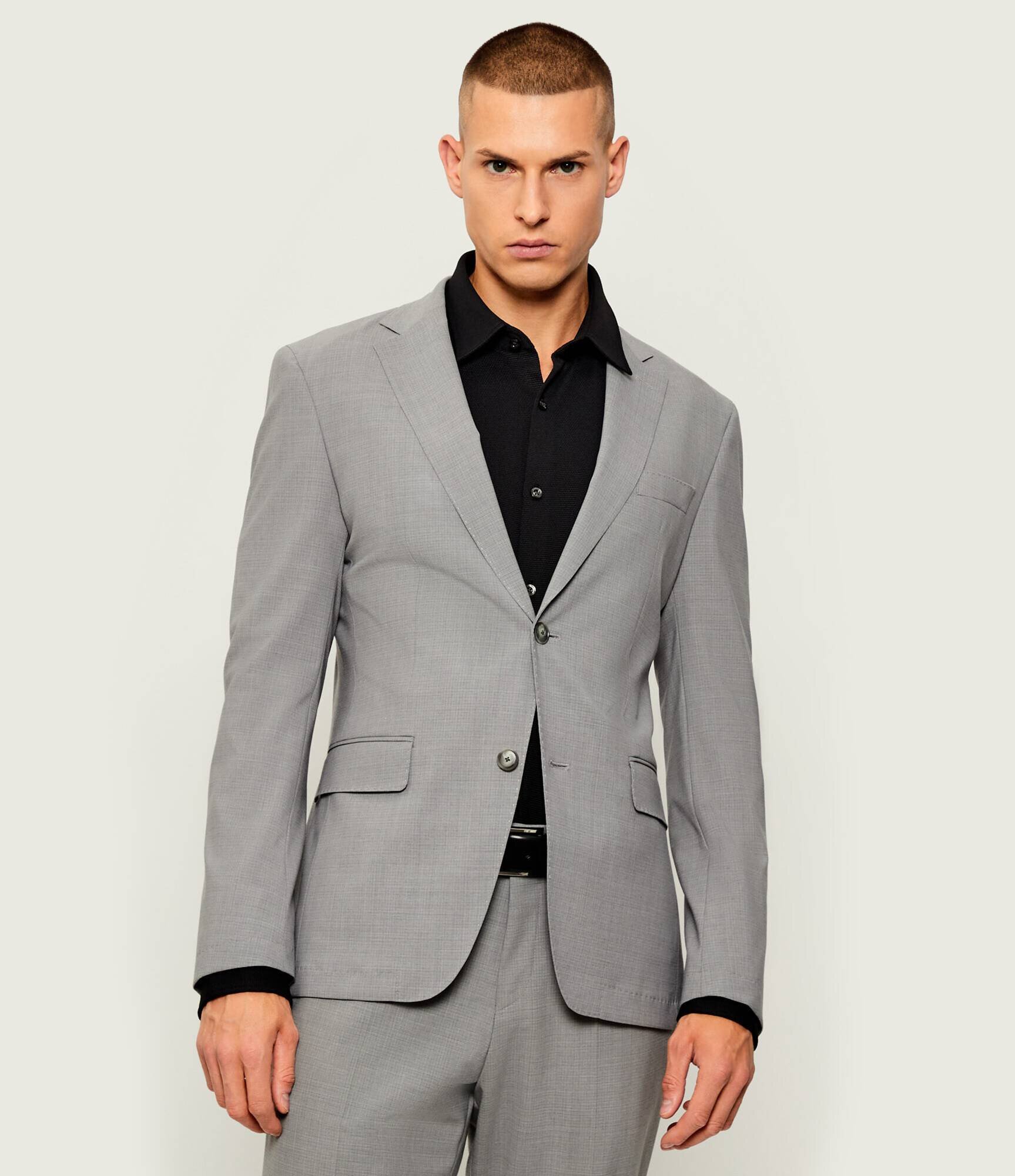 BOSS Black Costum P-Huge-2Pcs-WG-253 | Slim Fit cu adaos de lână