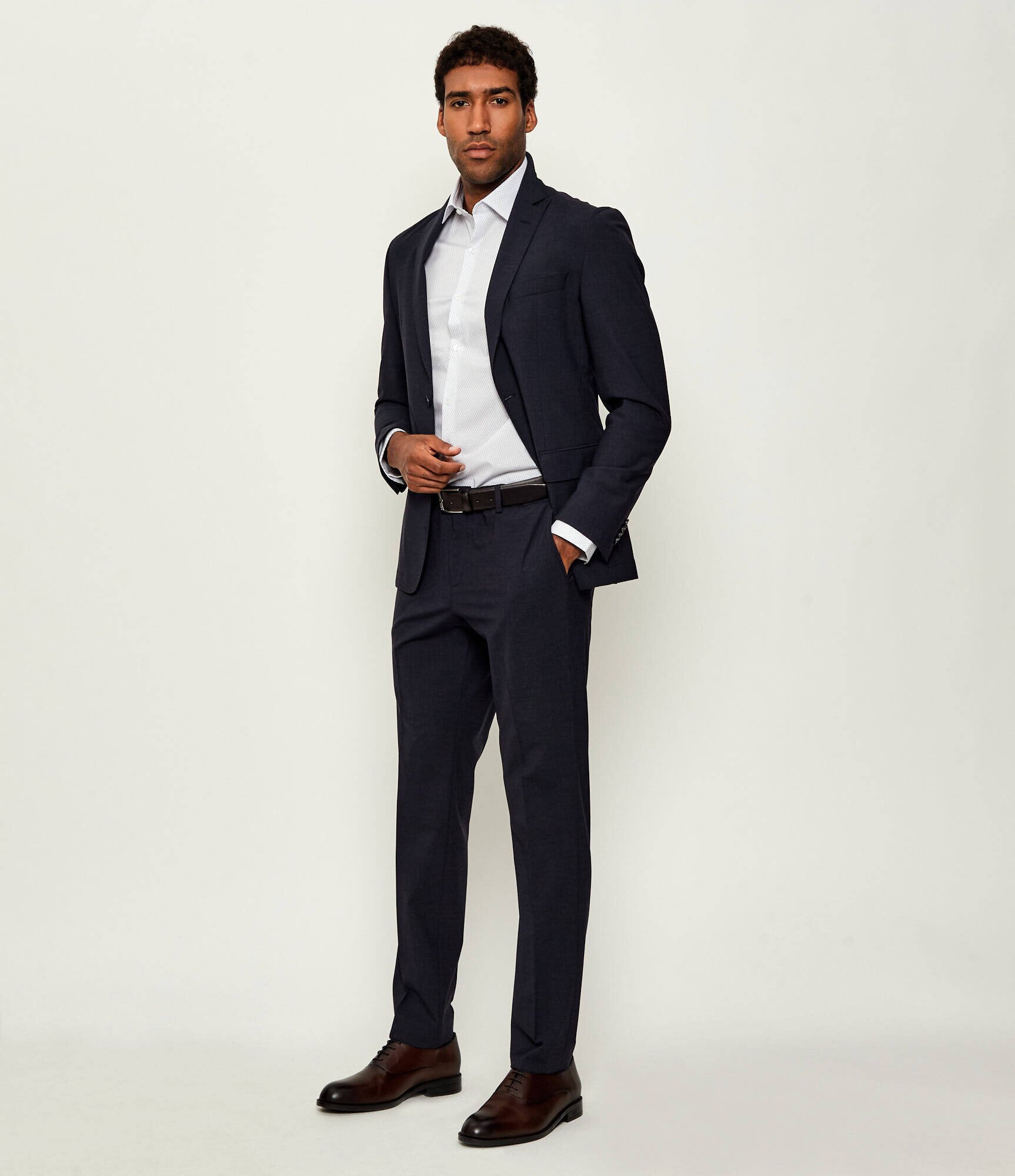 BOSS Black Costum P-Huge-2Pcs-WG-253 | Slim Fit cu adaos de lână