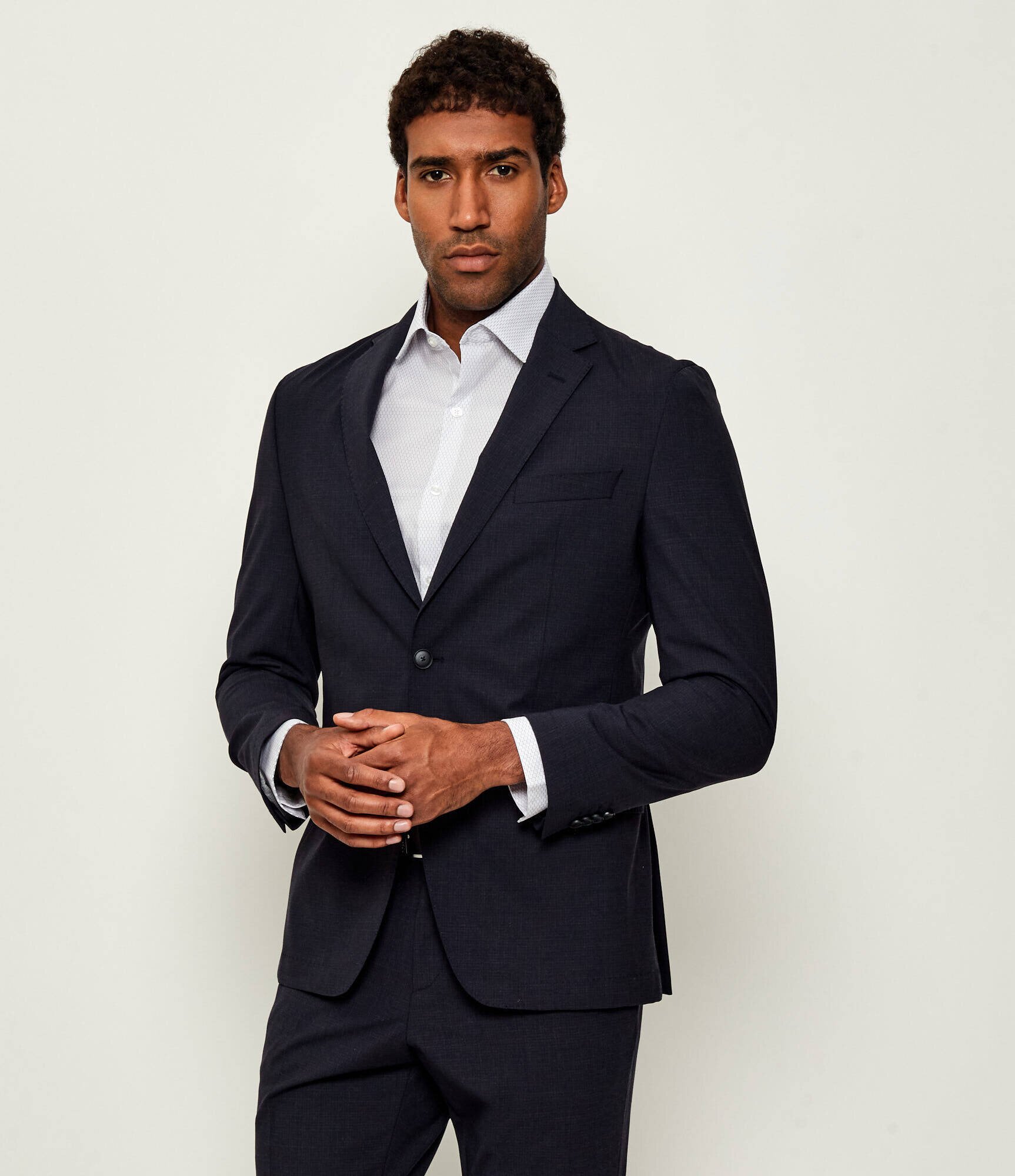 BOSS Black Costum P-Huge-2Pcs-WG-253 | Slim Fit cu adaos de lână