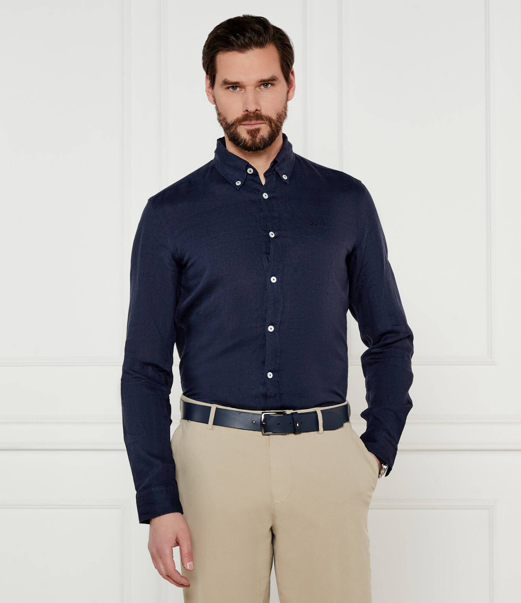BOSS Black De in cămașă H-ROAN-BD-E-C1-243 | Slim Fit