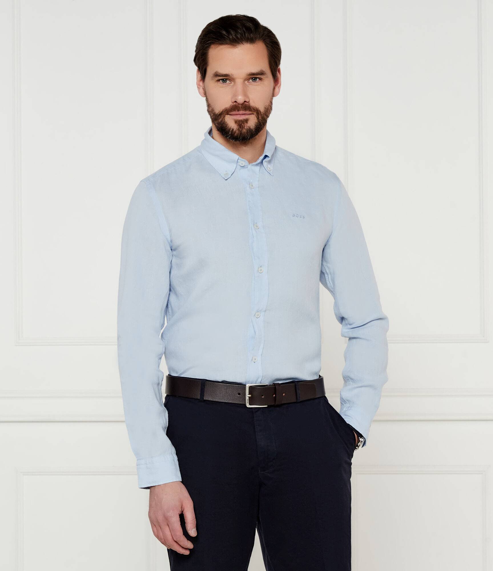 BOSS Black De in cămașă H-ROAN-BD-E-C1-243 | Slim Fit