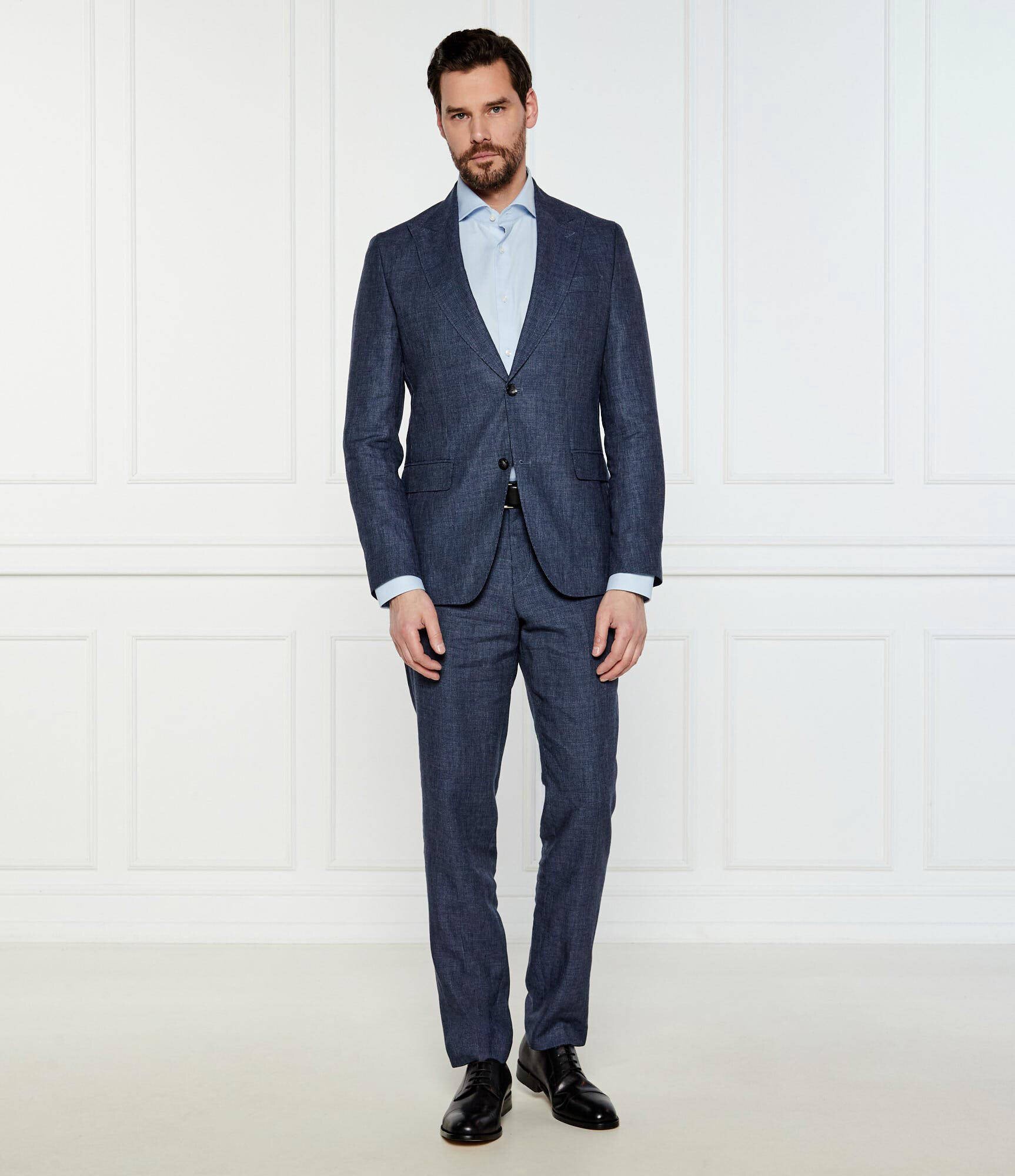 BOSS Black De in costum C-Huge-2Pcs-Peak-252 | Slim Fit cu adaos de lână