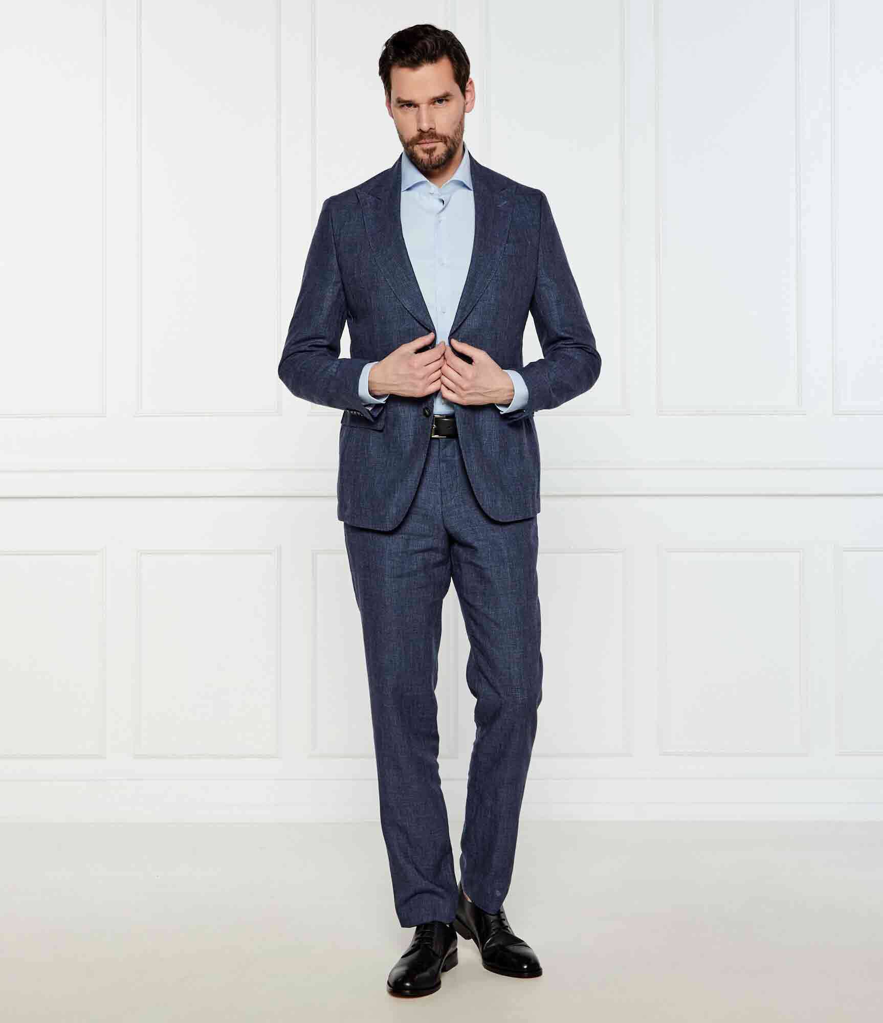 BOSS Black De in costum C-Huge-2Pcs-Peak-252 | Slim Fit cu adaos de lână