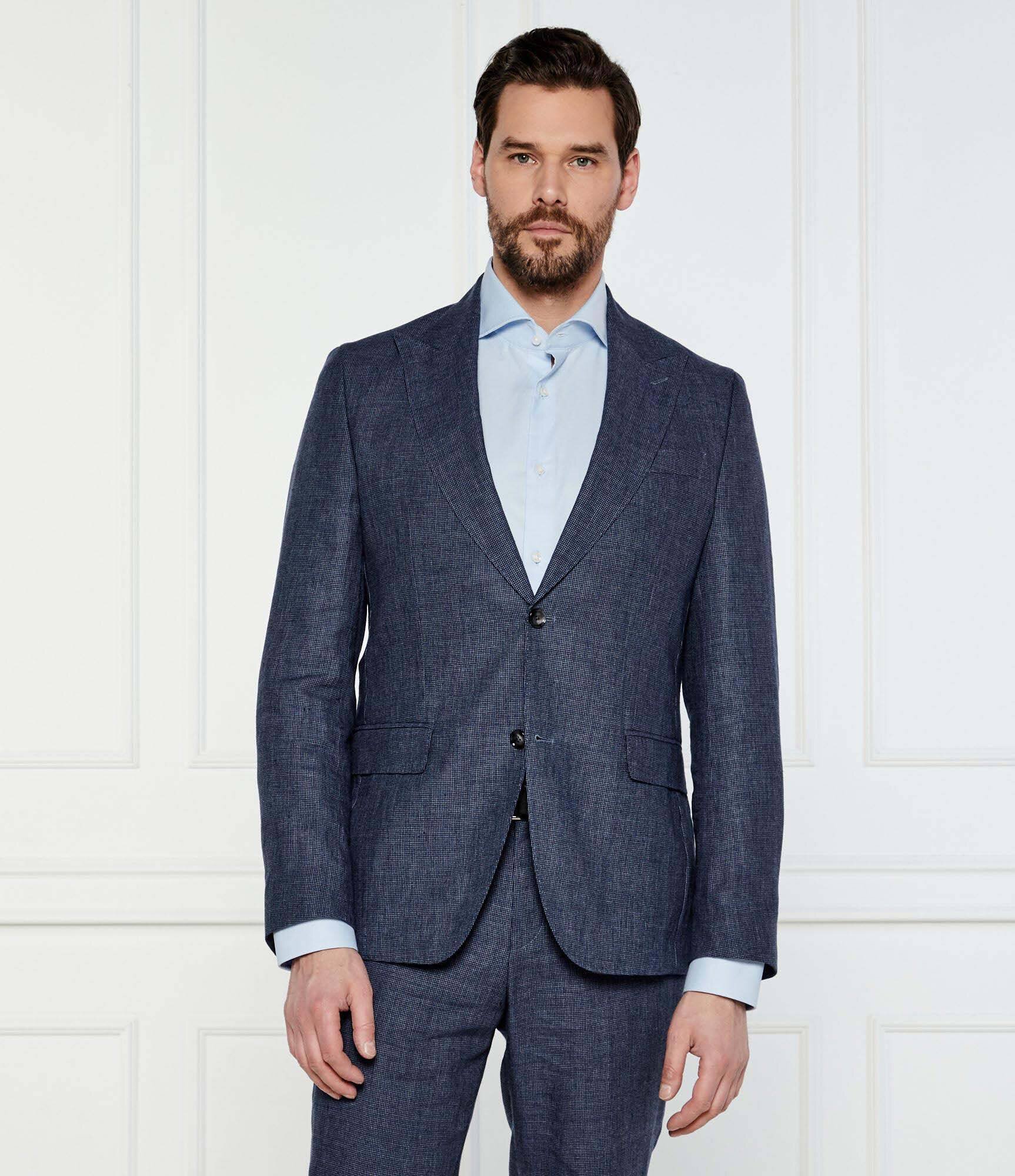 BOSS Black De in costum C-Huge-2Pcs-Peak-252 | Slim Fit cu adaos de lână