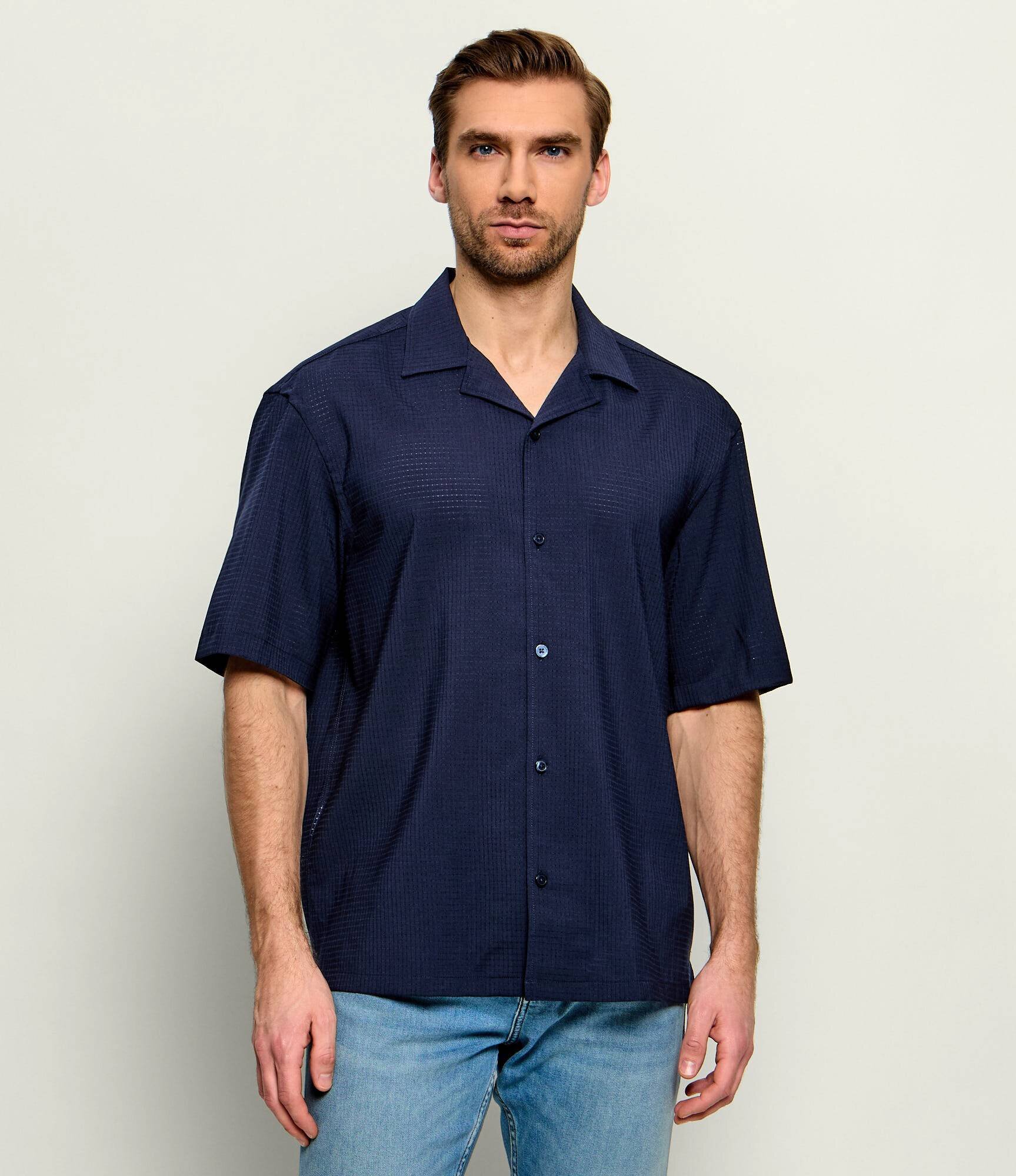 BOSS Black De lână cămașă P-LARS-CAMP-262 | Relaxed fit