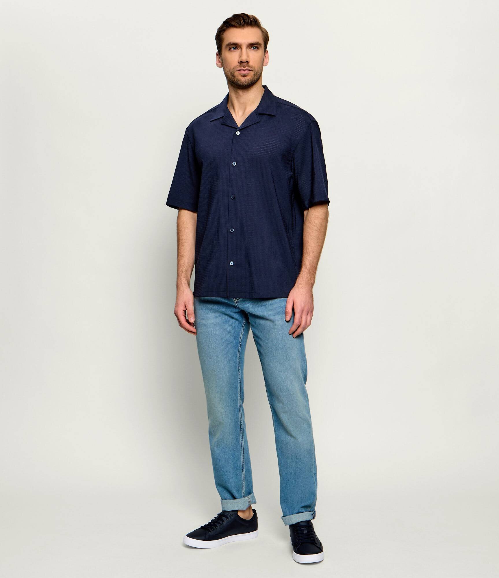 BOSS Black De lână cămașă P-LARS-CAMP-262 | Relaxed fit
