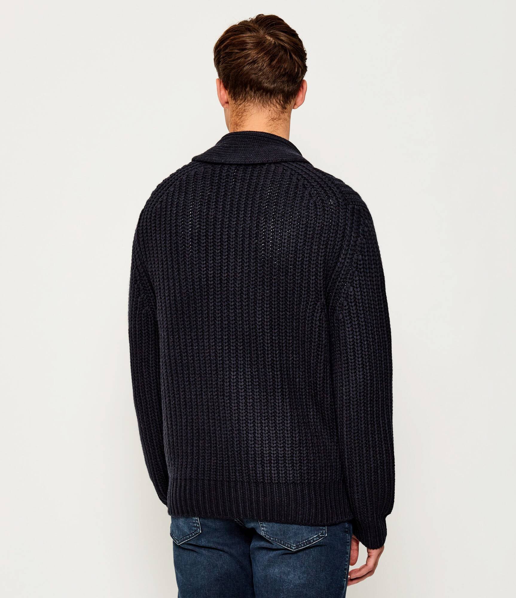 BOSS Black De lână cardigan Horace | BOSS X DAWID BECKHAM | Loose fit cu adaos de cașmir