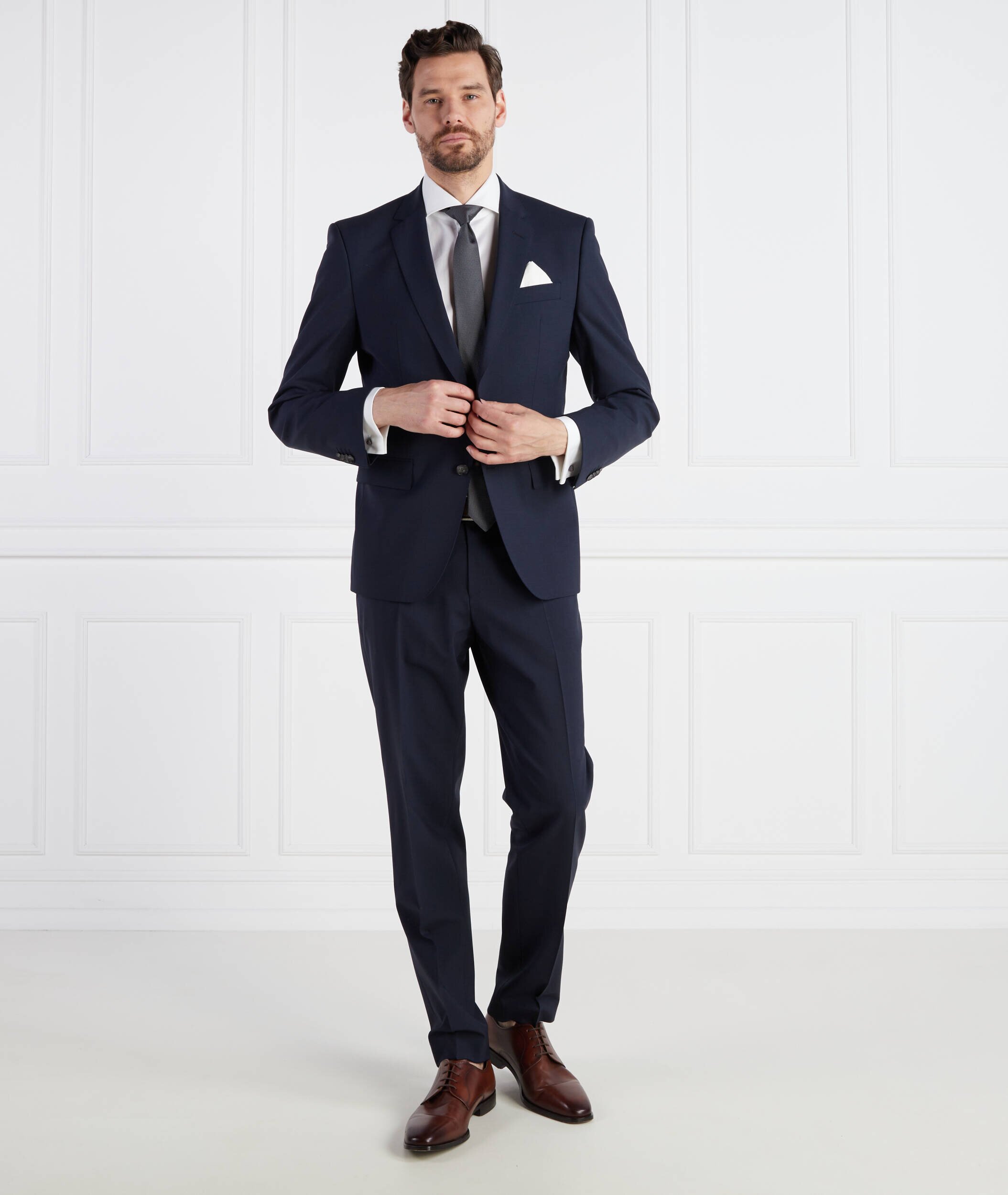 BOSS Black De lână costum H-Huge-2Pcs-224 | Slim Fit