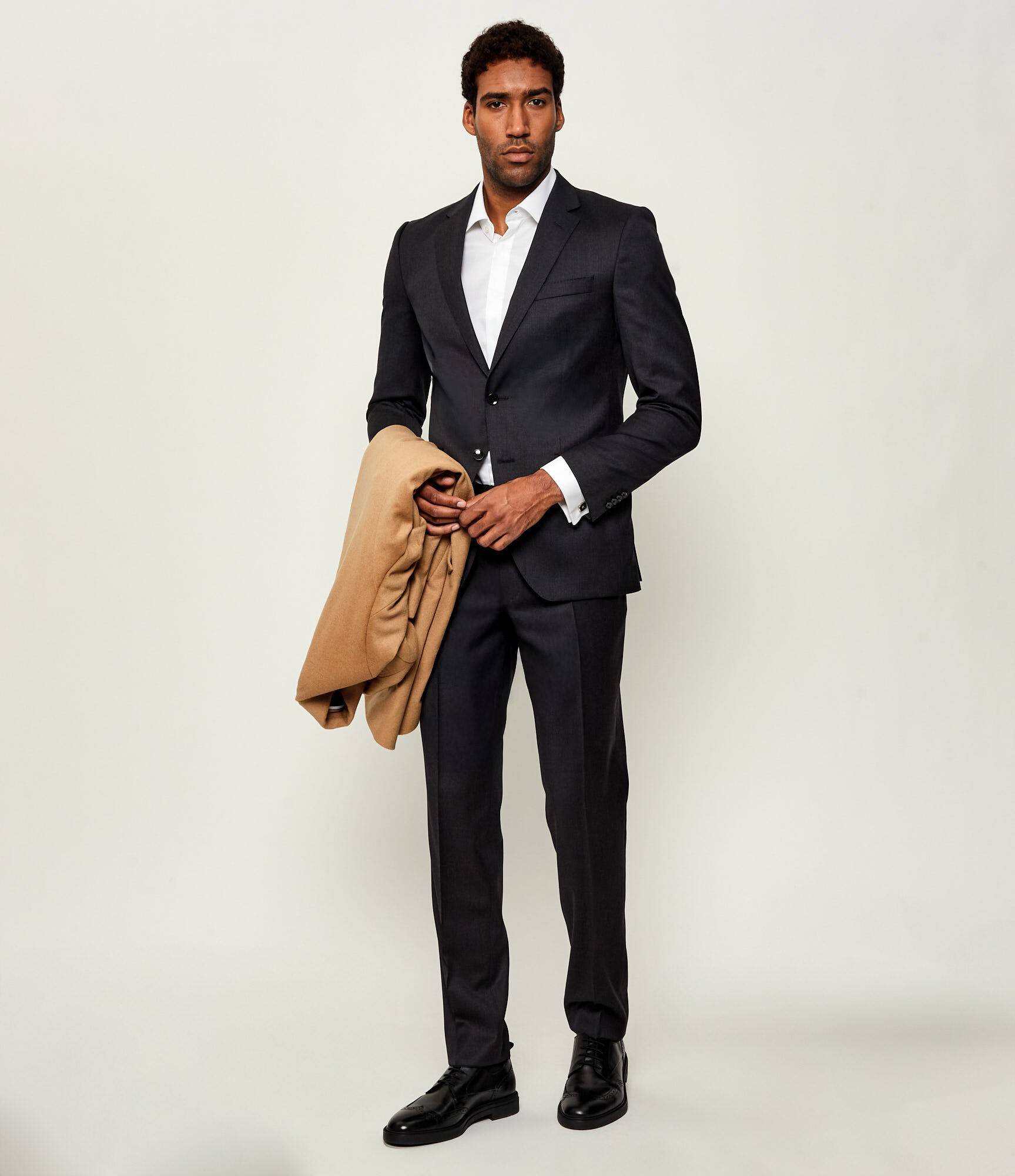 BOSS Black De lână costum H-Huge-2Pcs-224 | Slim Fit