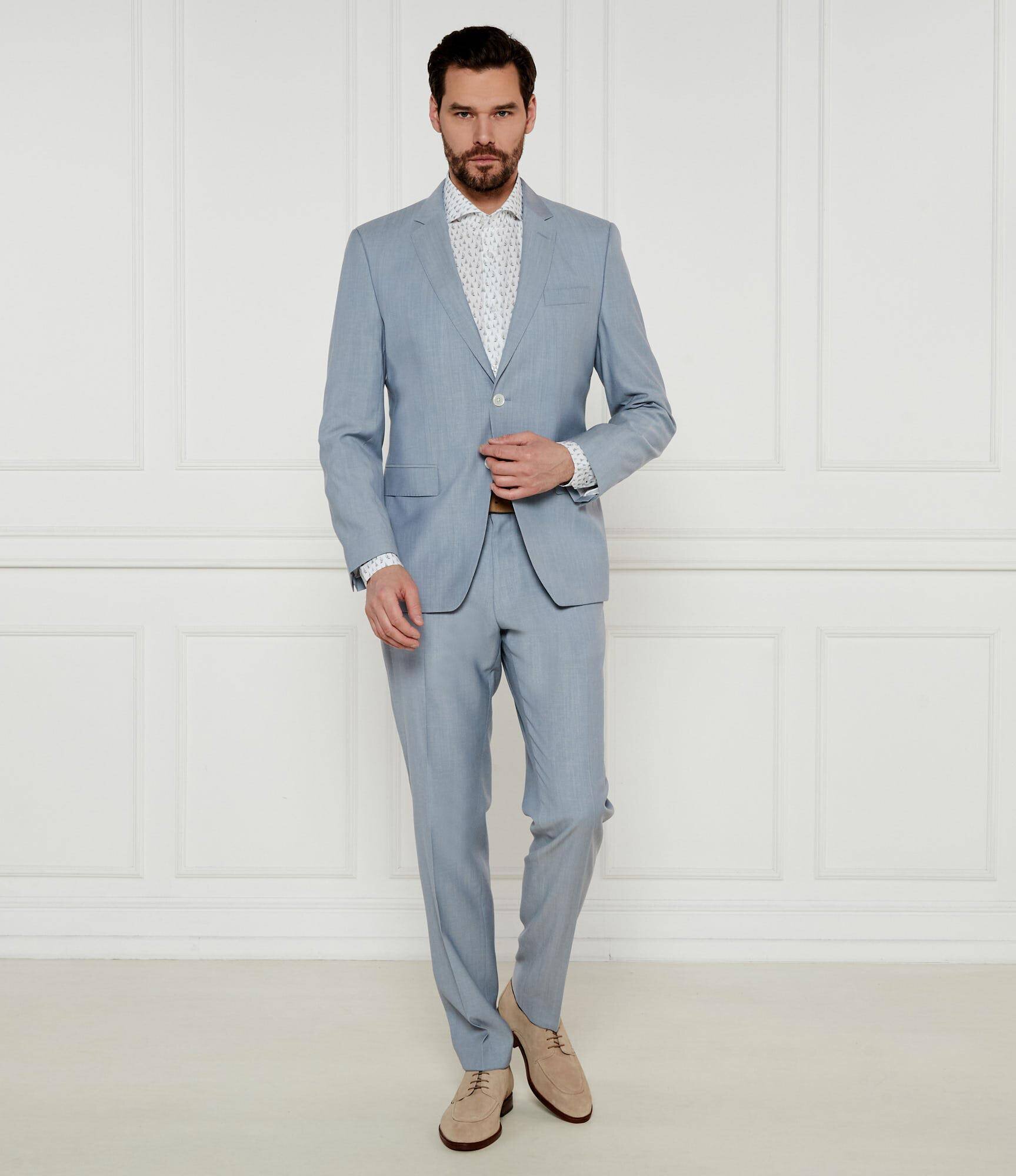 BOSS Black De lână costum H-Huge-2Pcs-224 | Slim Fit
