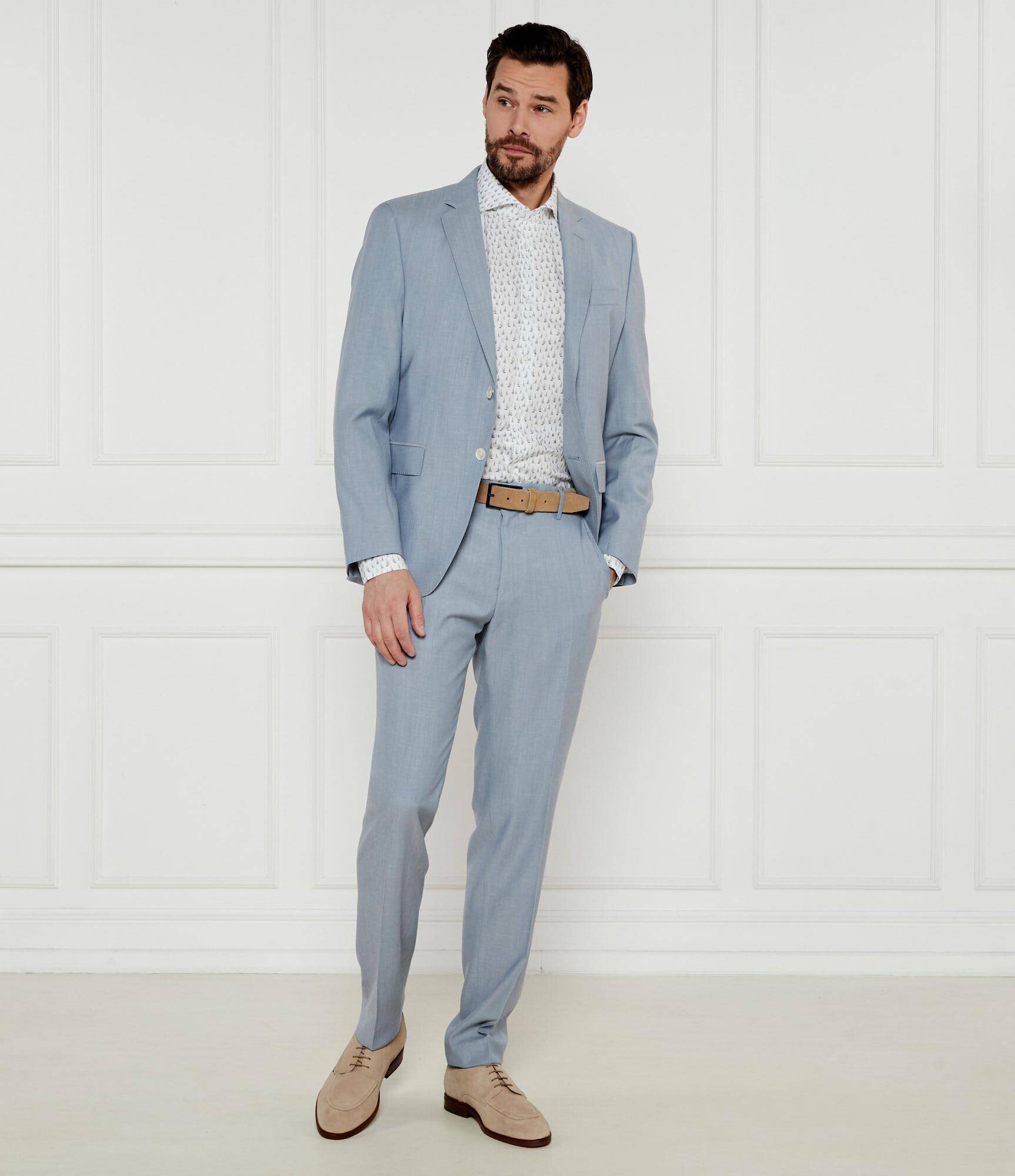 BOSS Black De lână costum H-Huge-2Pcs-224 | Slim Fit