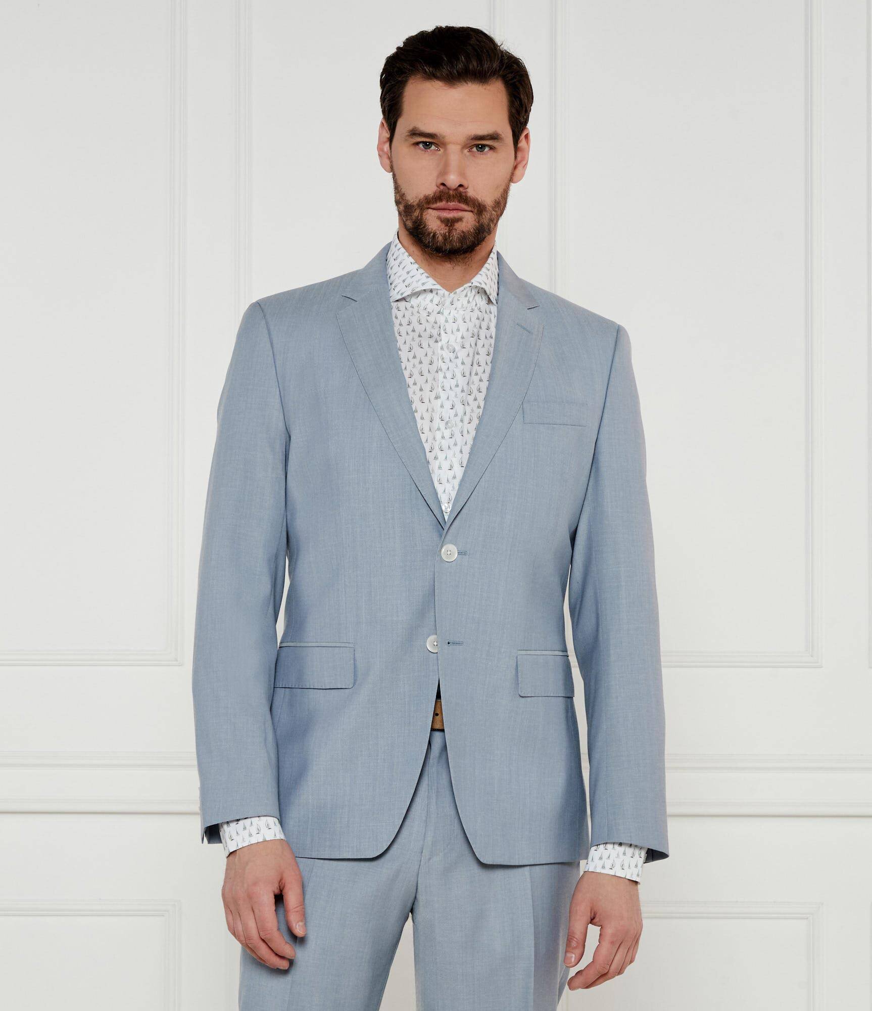 BOSS Black De lână costum H-Huge-2Pcs-224 | Slim Fit