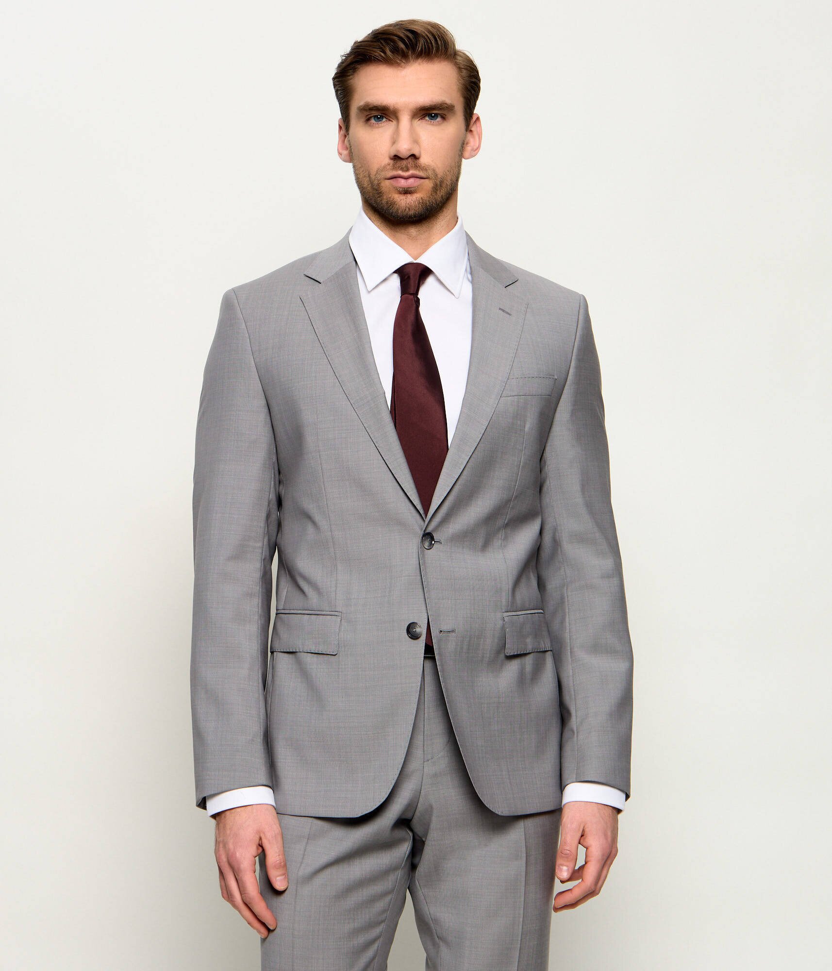 BOSS Black De lână costum H-Huge-2Pcs-253 | Slim Fit
