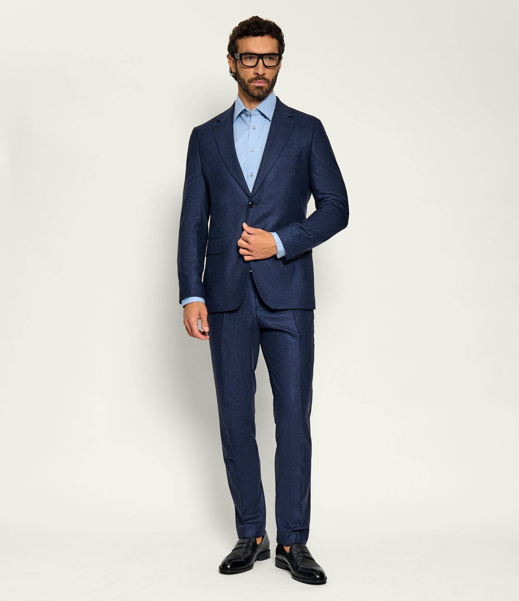 BOSS Black De lână costum H-Huge-2Pcs-263 | Slim Fit