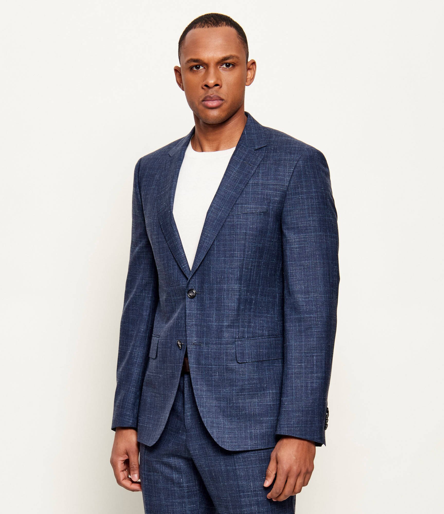 BOSS Black De lână costum H-Huge-2Pcs-B1-253 cu adaos de mătase
