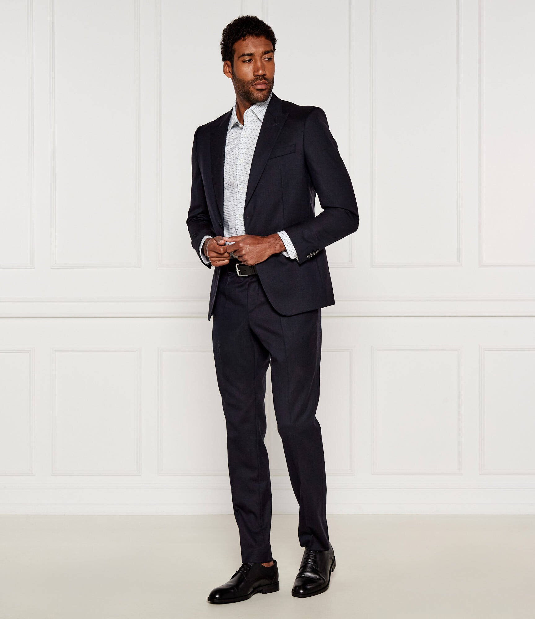 BOSS Black De lână costum H-Huge-2Pcs-Peak-253 | Slim Fit