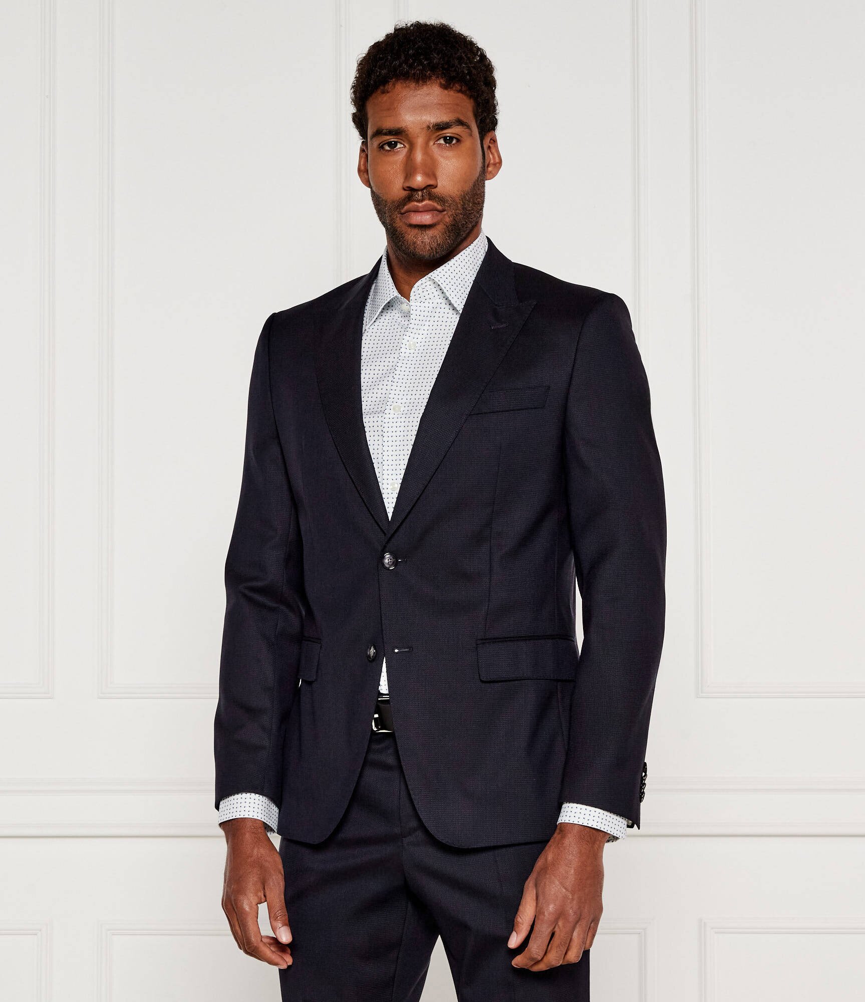 BOSS Black De lână costum H-Huge-2Pcs-Peak-253 | Slim Fit