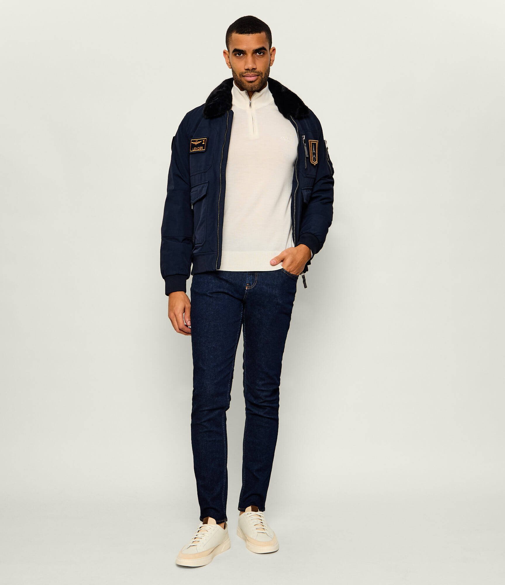 BOSS Black De lână guler înalt H-Ebenji-L | Slim Fit