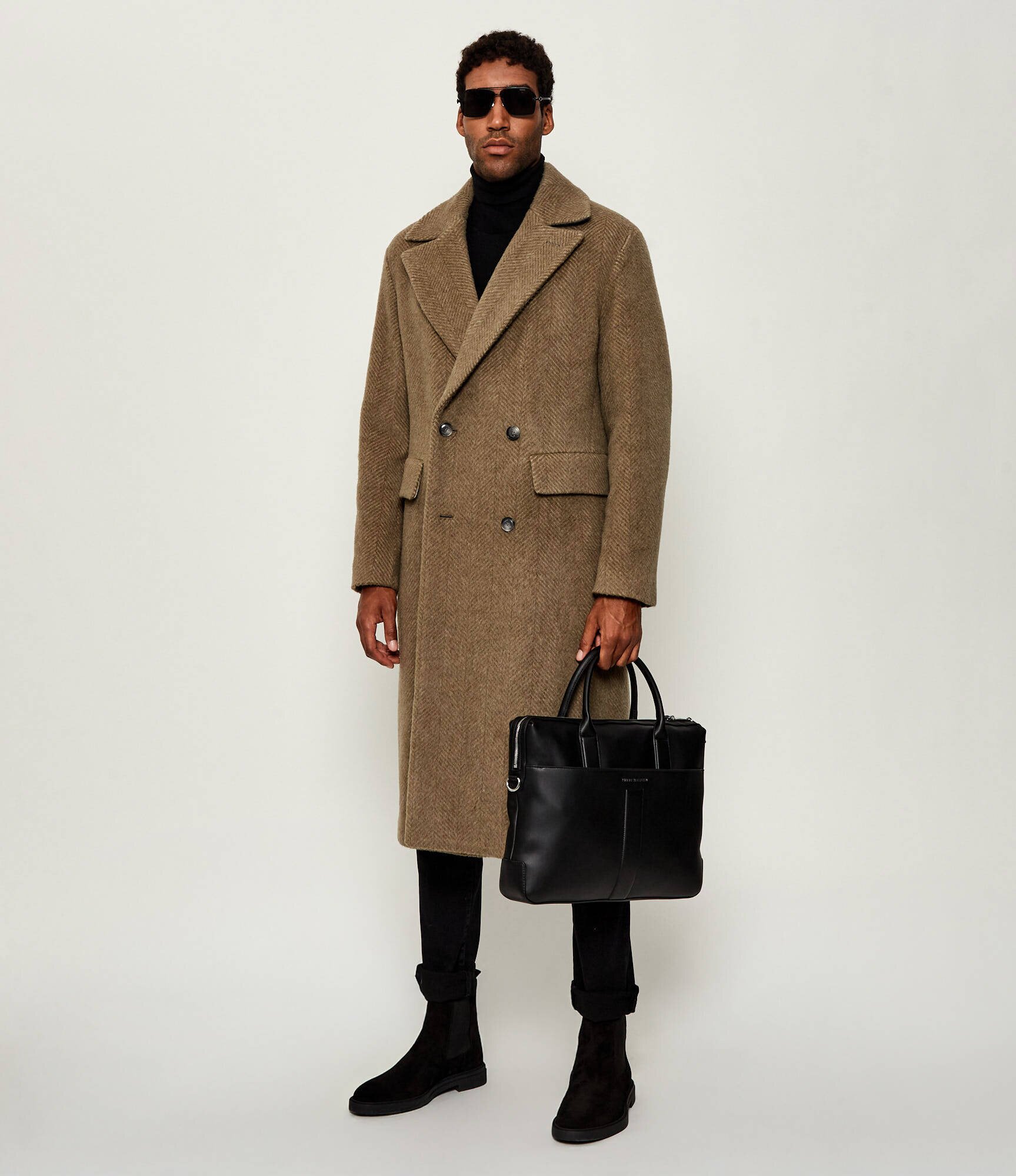 BOSS Black De lână palton H-Cale-DB-Flaps-254