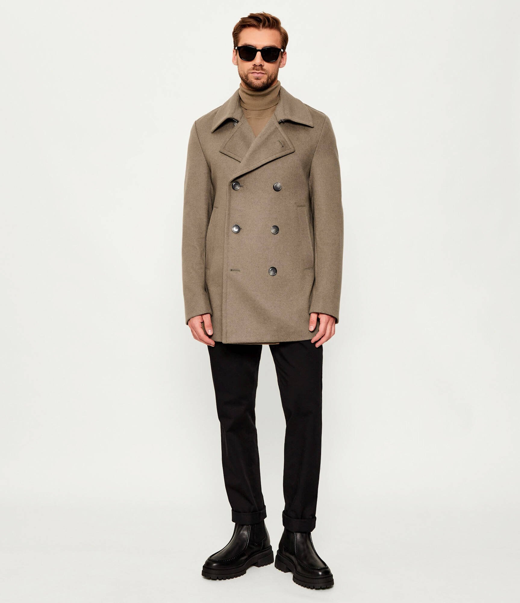 BOSS Black De lână palton H-Hyde-Pcoat-254 cu adaos de cașmir