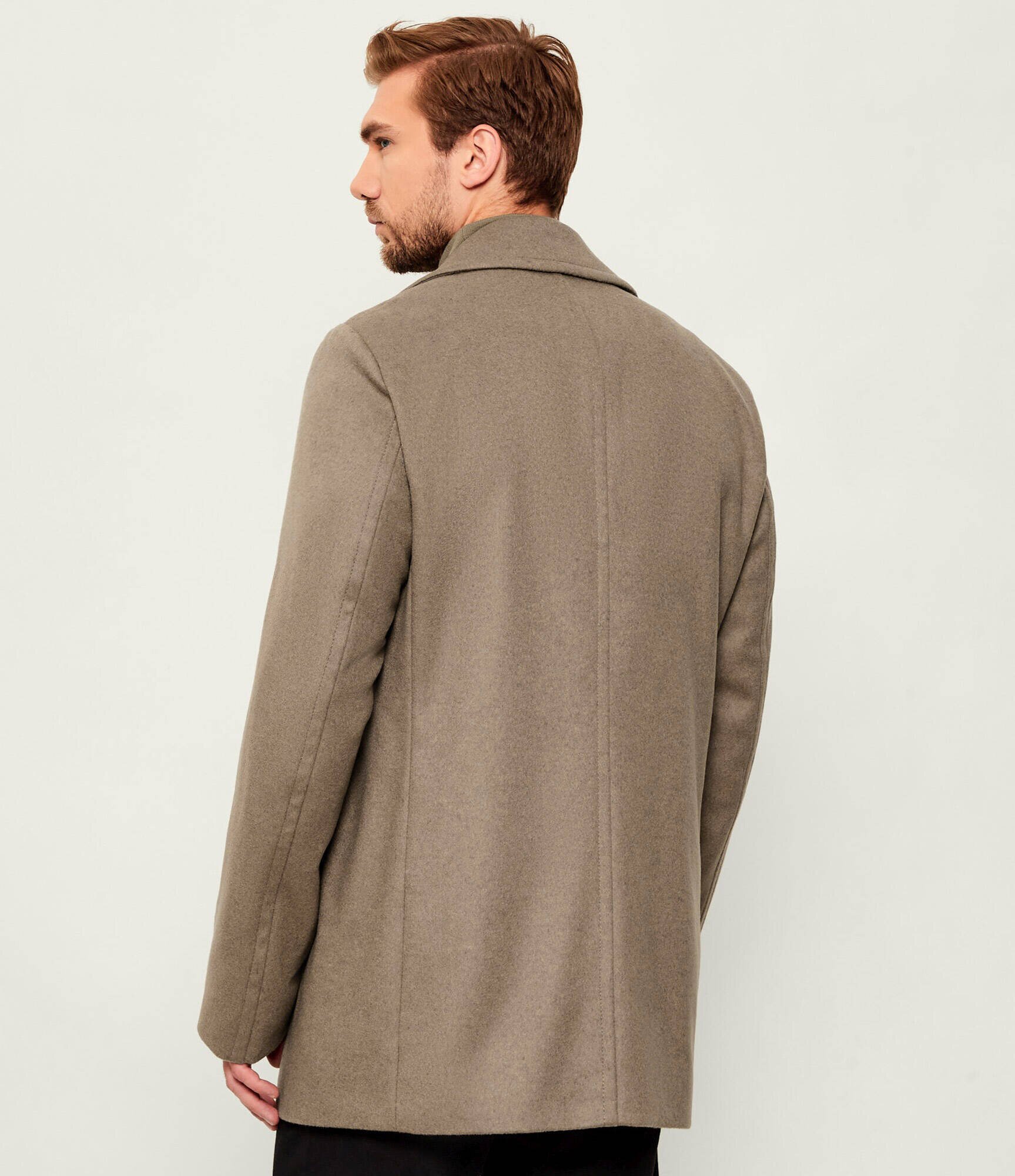 BOSS Black De lână palton H-Hyde-Pcoat-254 cu adaos de cașmir