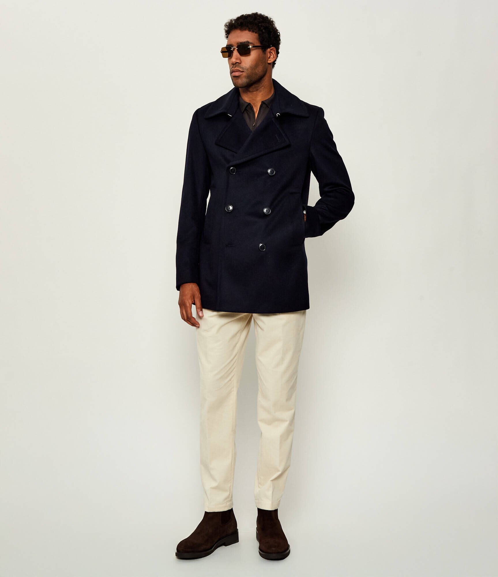 BOSS Black De lână palton H-Hyde-Pcoat-254 cu adaos de cașmir