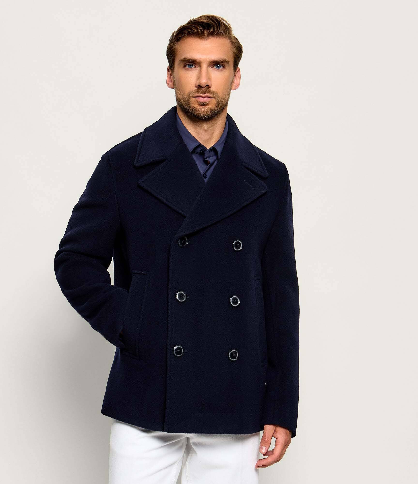 BOSS Black De lână palton H-Hyde-Peacoat-264