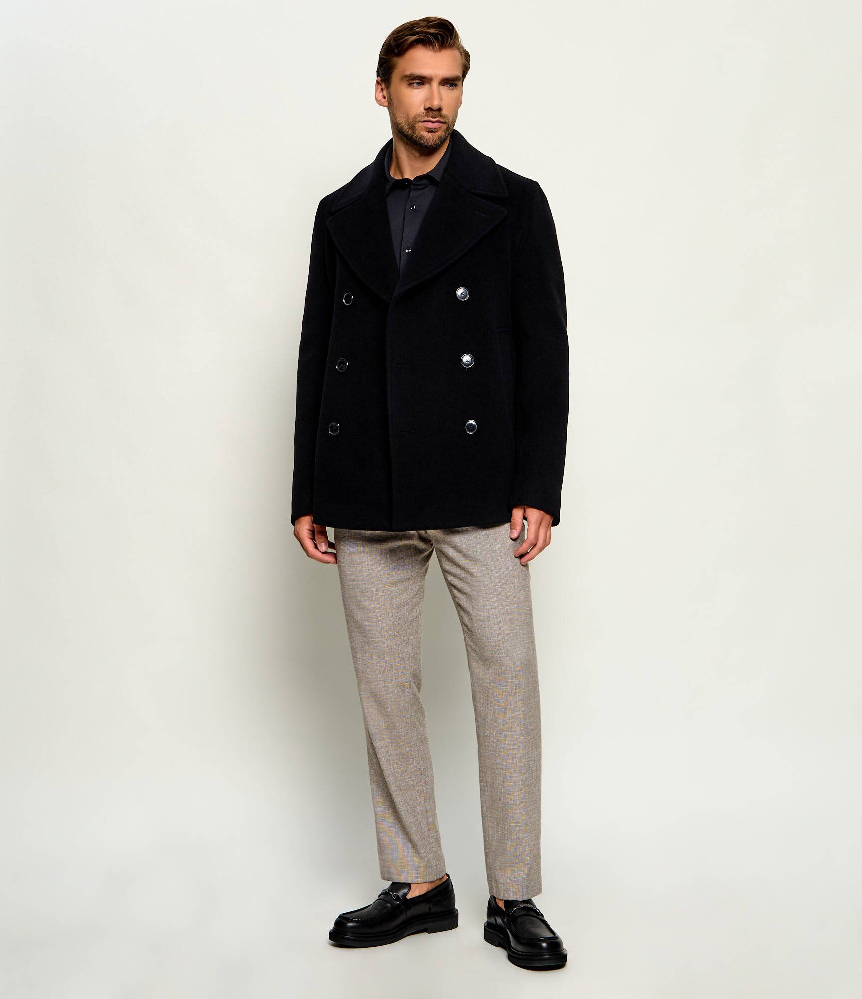 BOSS Black De lână palton H-Hyde-Peacoat-264
