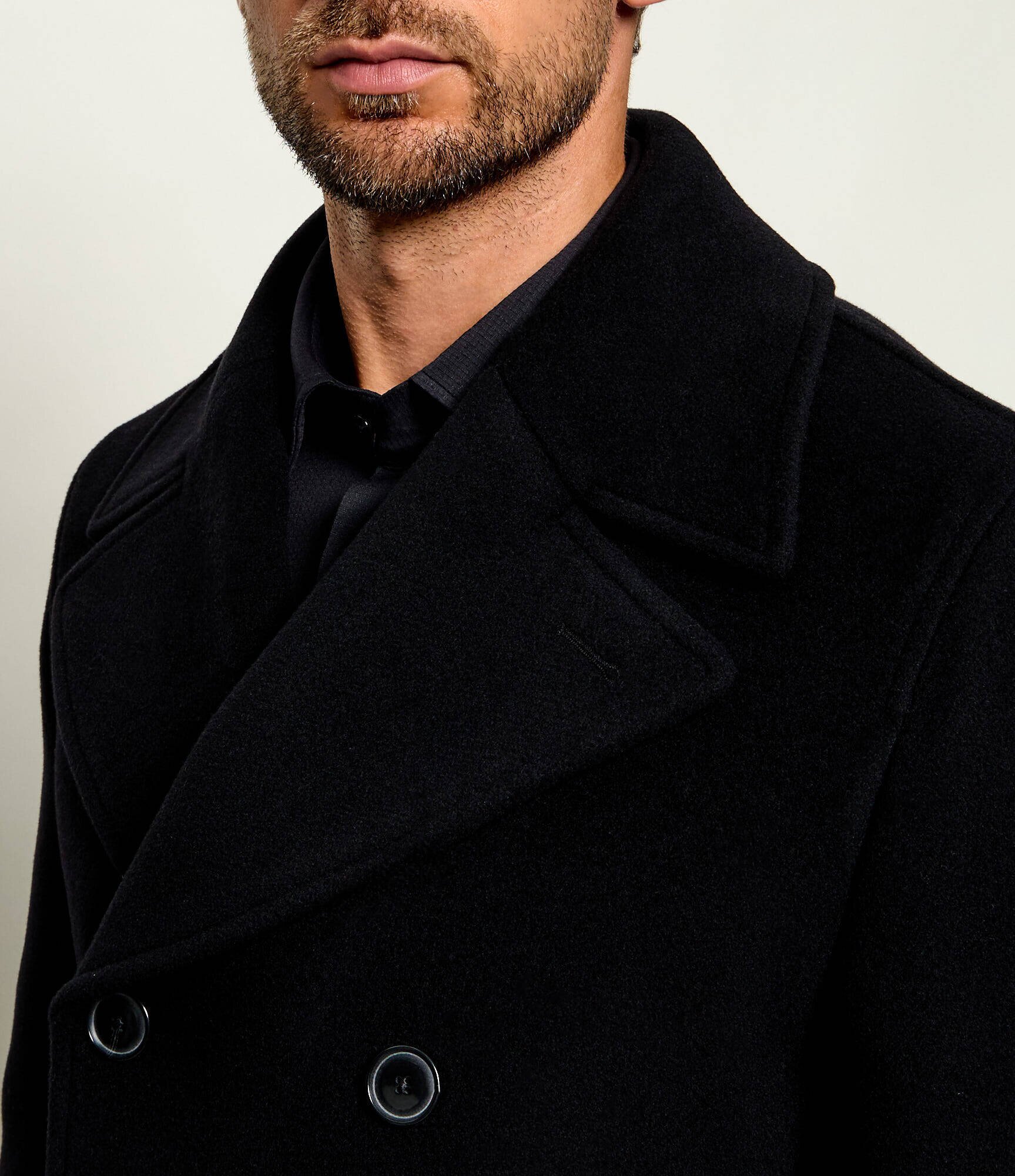 BOSS Black De lână palton H-Hyde-Peacoat-264