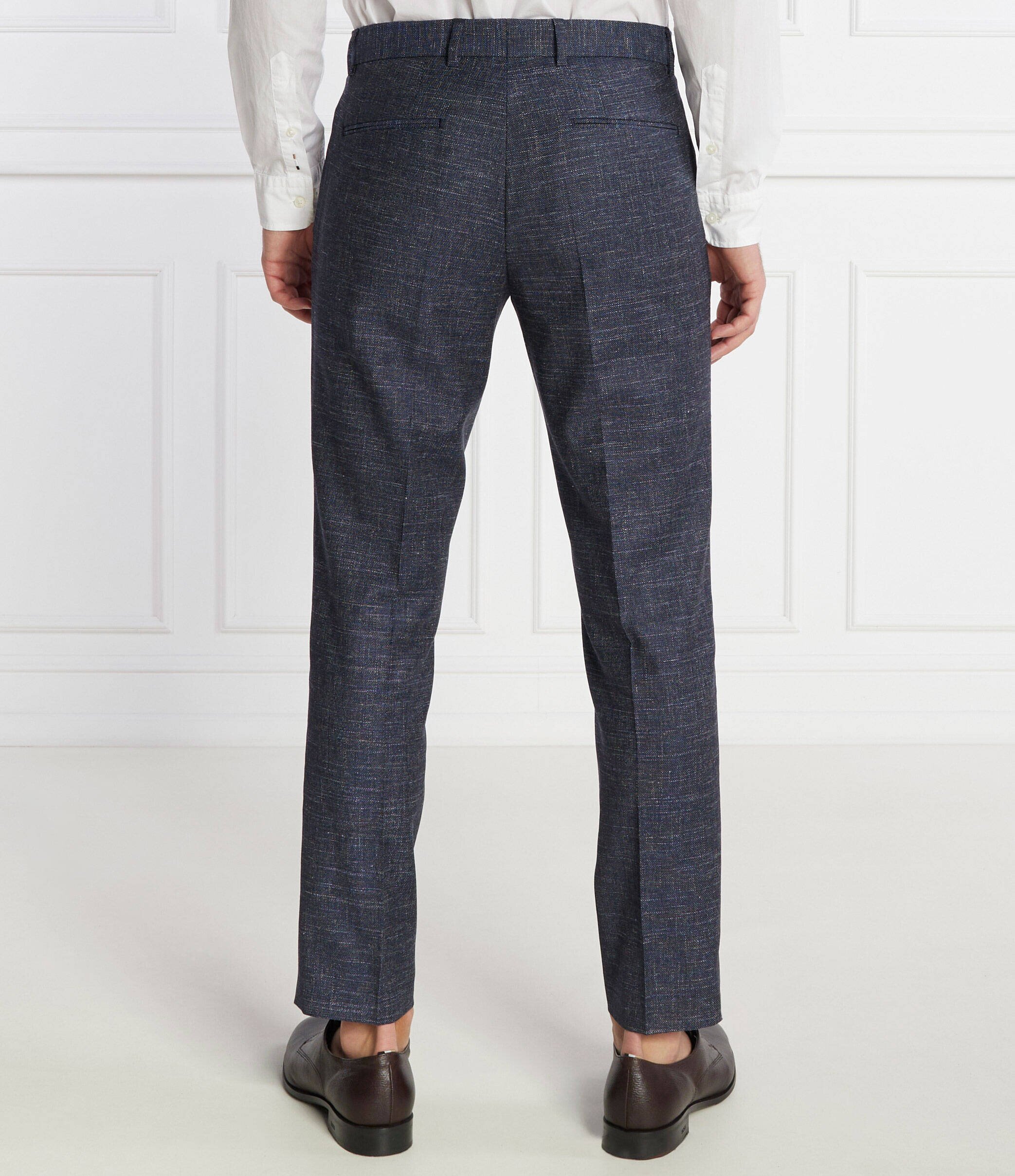BOSS Black De lână pantaloni H-Genius-241 | Regular Fit | cu adaos de in